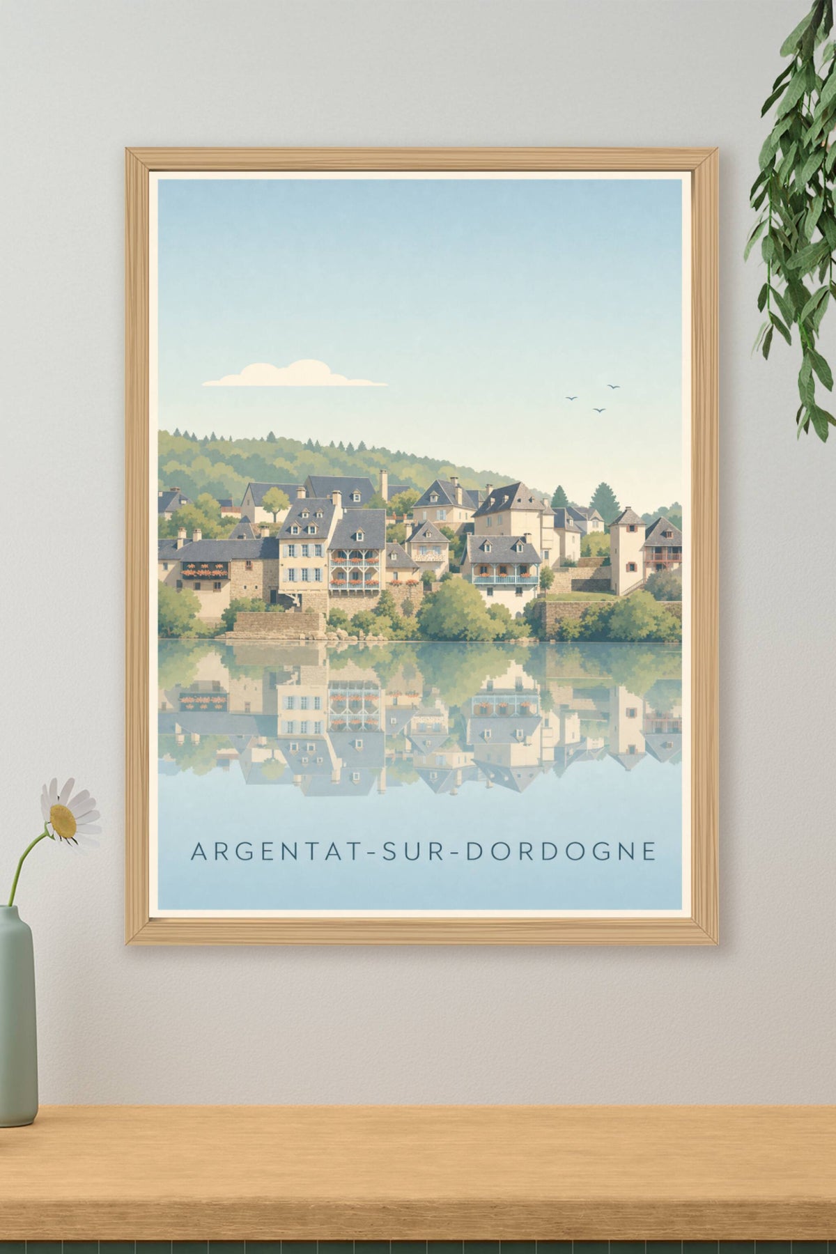 Affiche d'Argentat-sur-Dordogne, poster maisons à galets