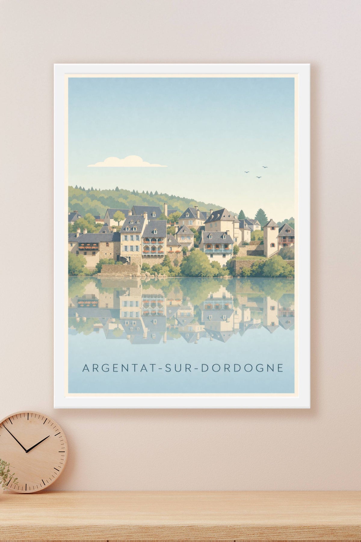 Affiche d'Argentat-sur-Dordogne, poster maisons à galets