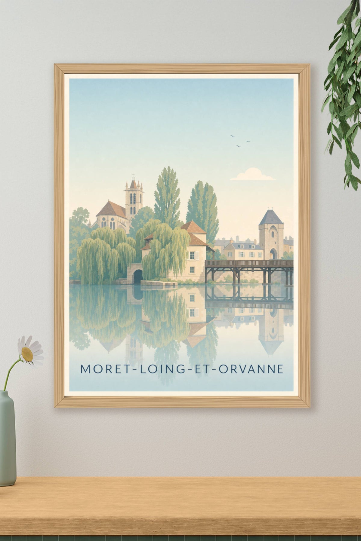 Affiche de Moret-Loing-et-Orvanne, poster pont en bois