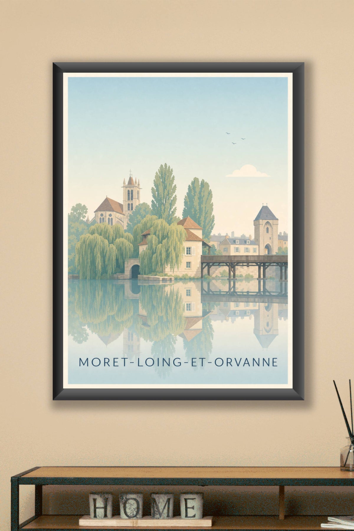 Affiche de Moret-Loing-et-Orvanne, poster pont en bois