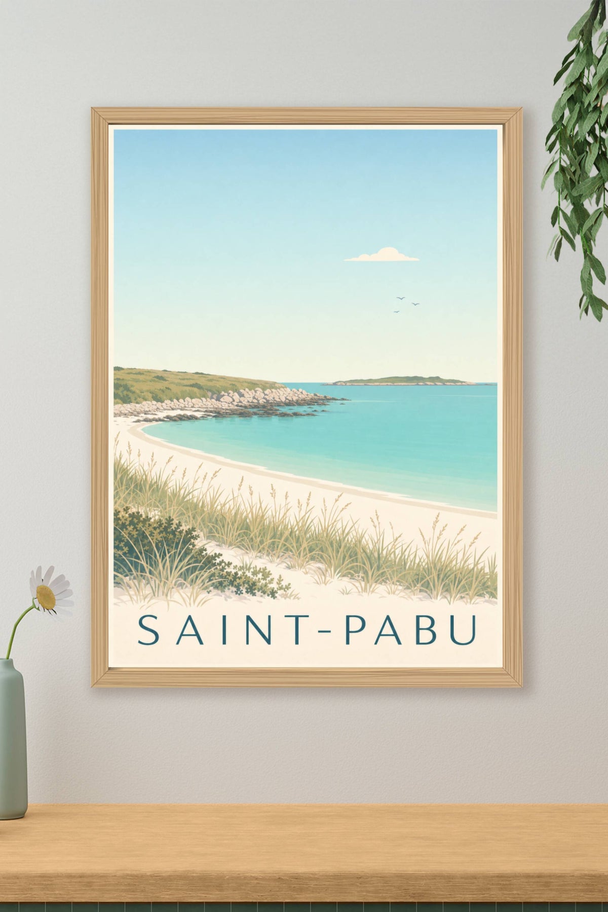 Affiche de Saint-Pabu, poster littoral breton