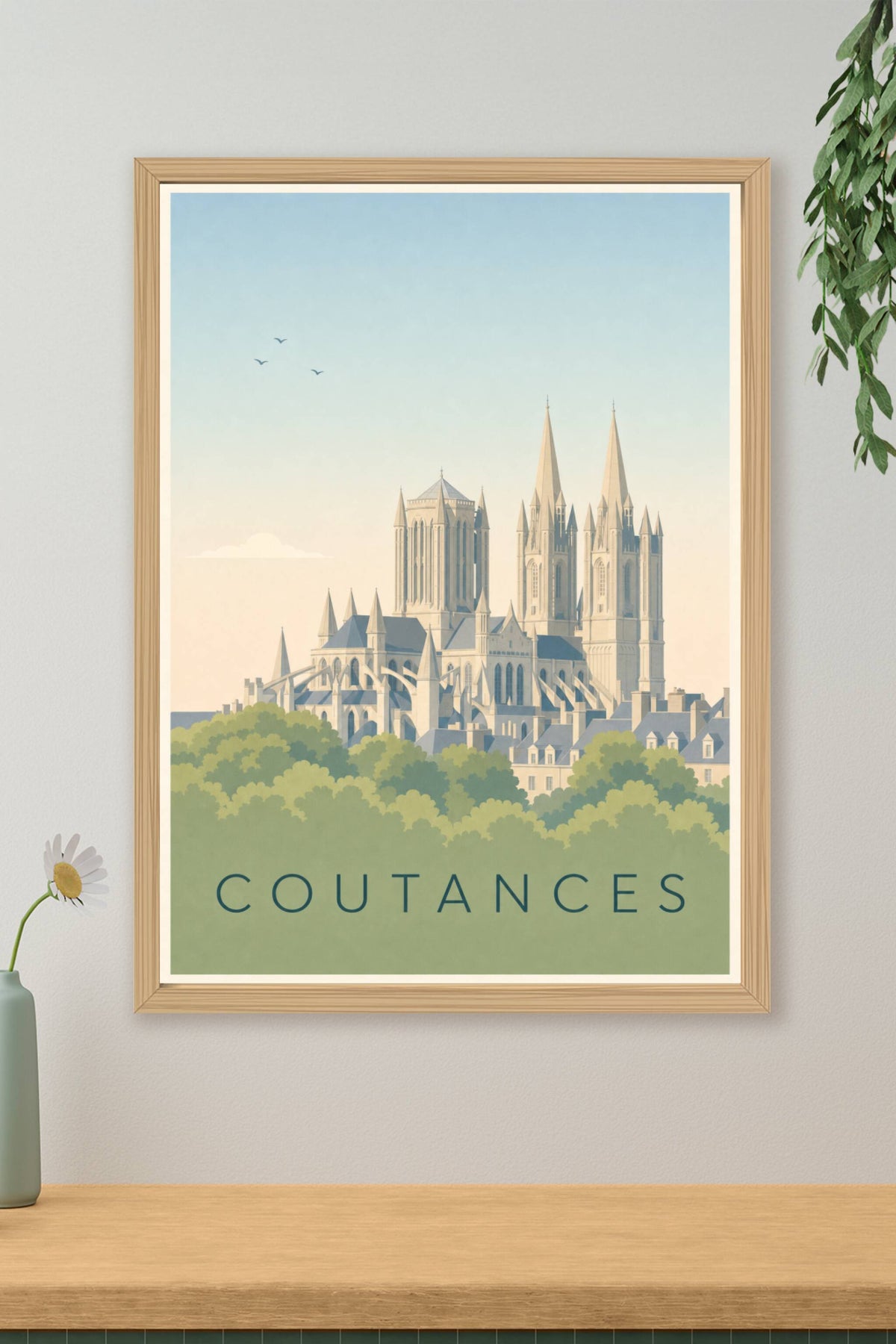 Affiche de Coutances, poster de la cathédrale