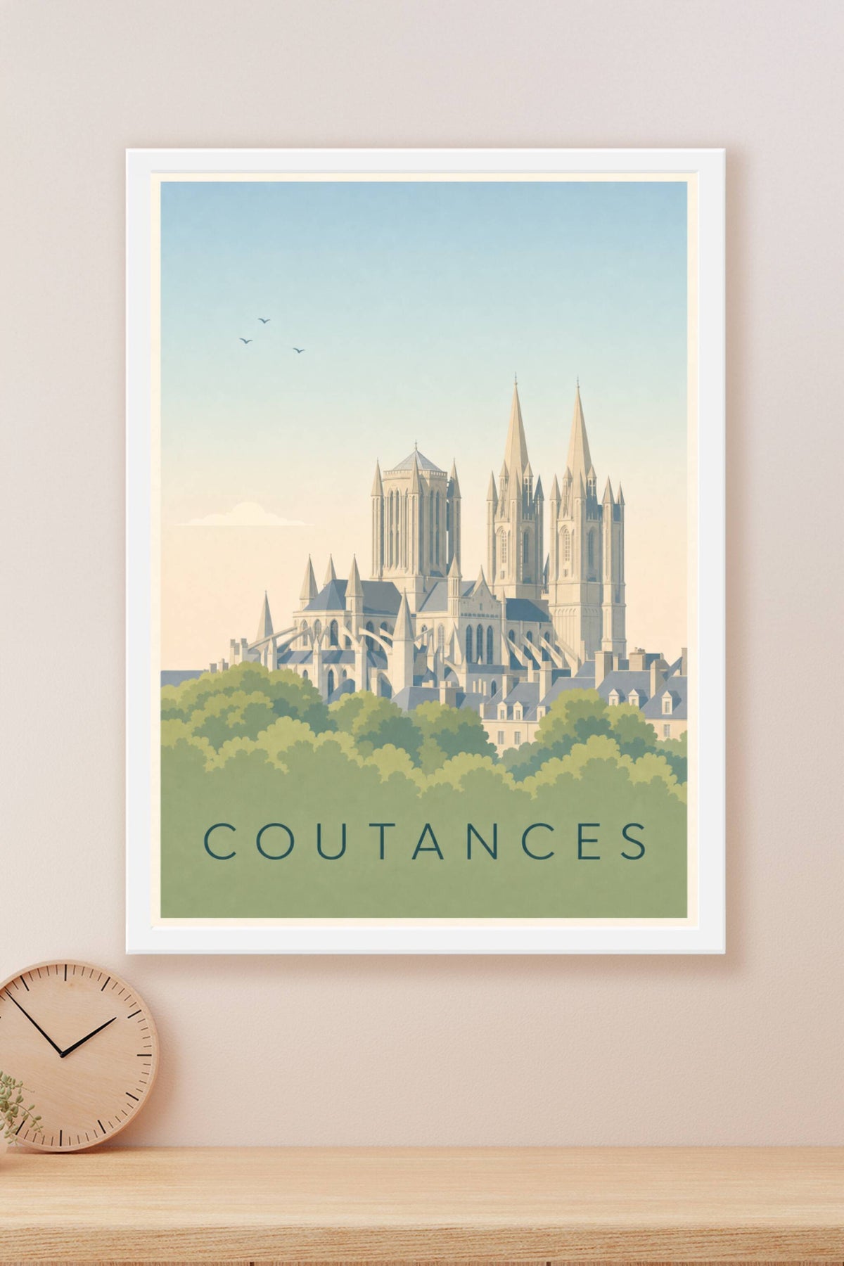 Affiche de Coutances, poster de la cathédrale