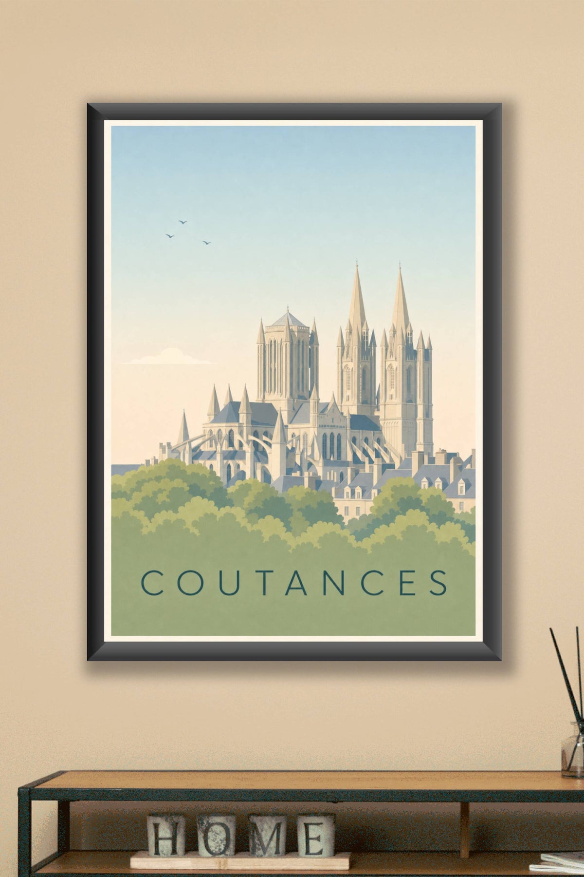 Affiche de Coutances, poster de la cathédrale
