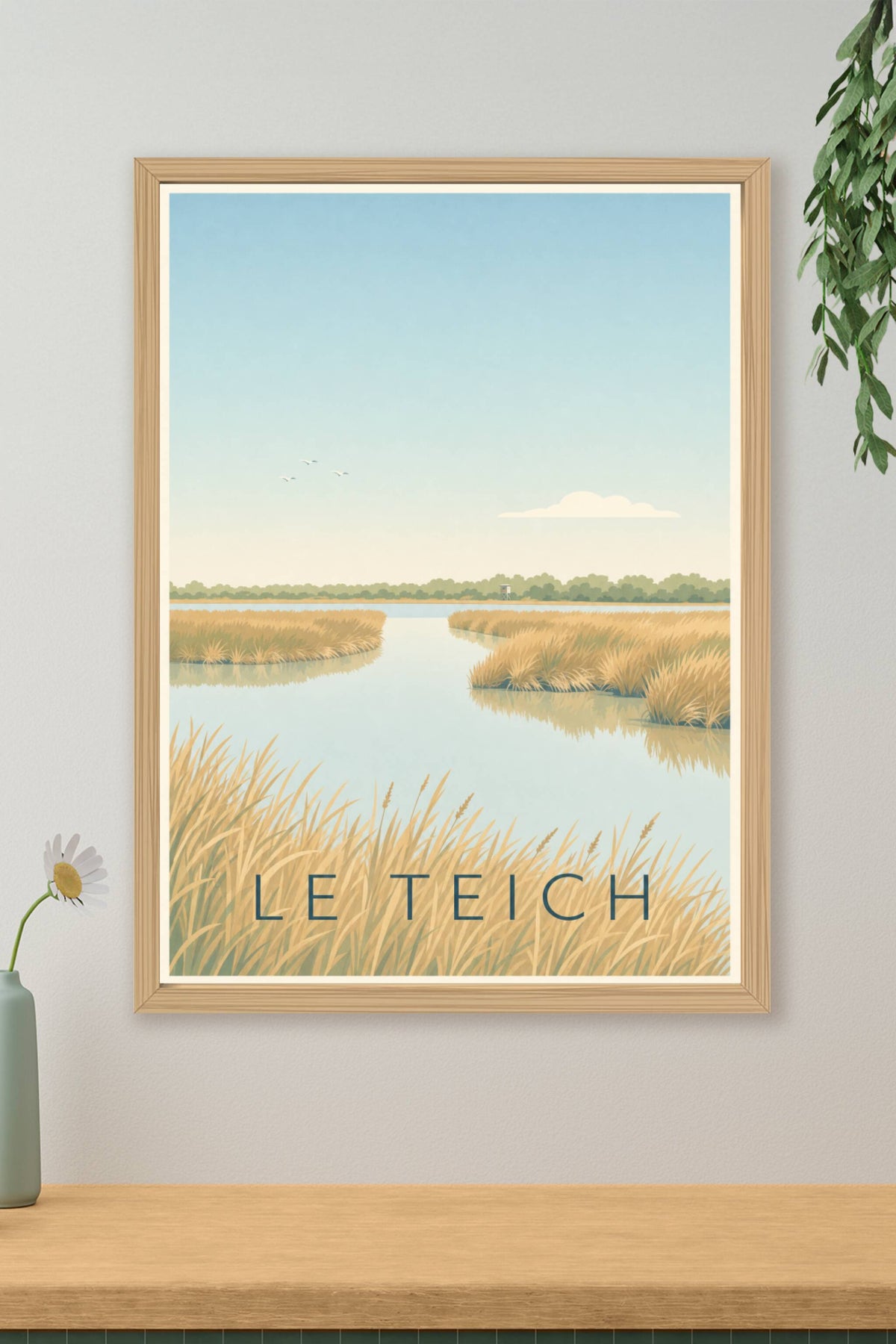 Affiche du Teich, poster réserve ornithologique