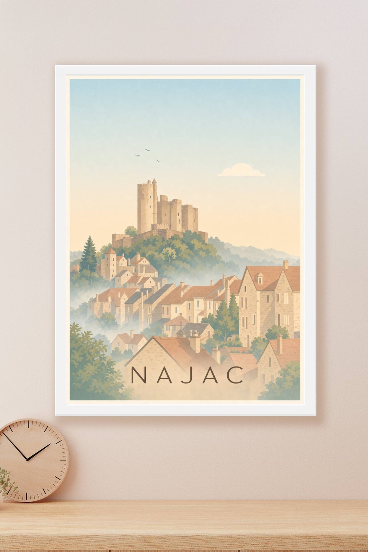 Affiche de Najac, poster forteresse médiévale
