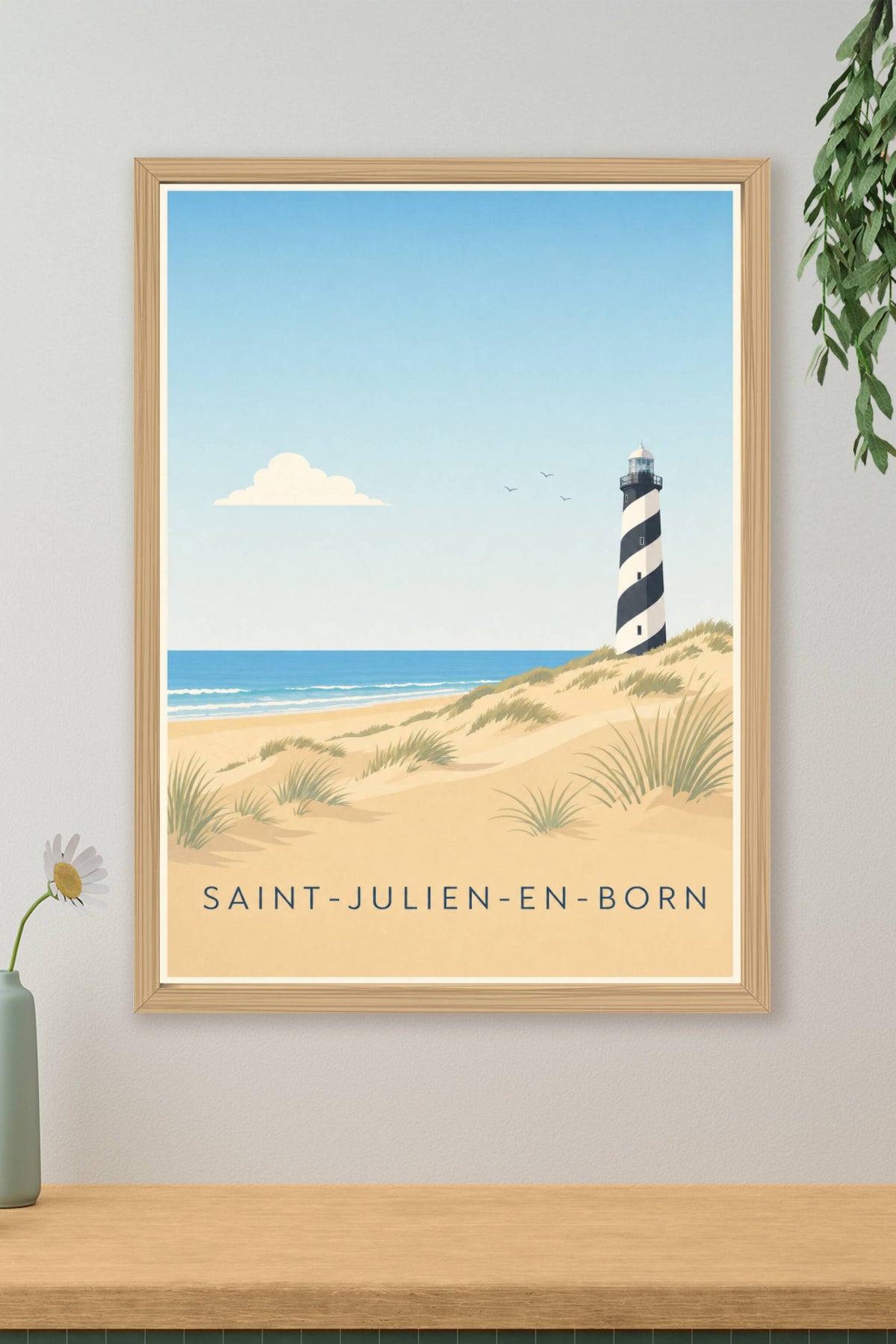 Poster de Saint-Julien-en-Born, phare à spirales