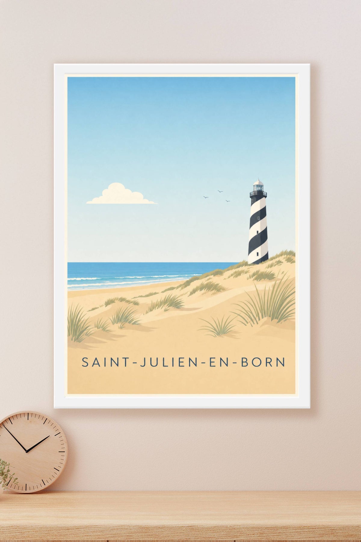 Poster de Saint-Julien-en-Born, phare à spirales