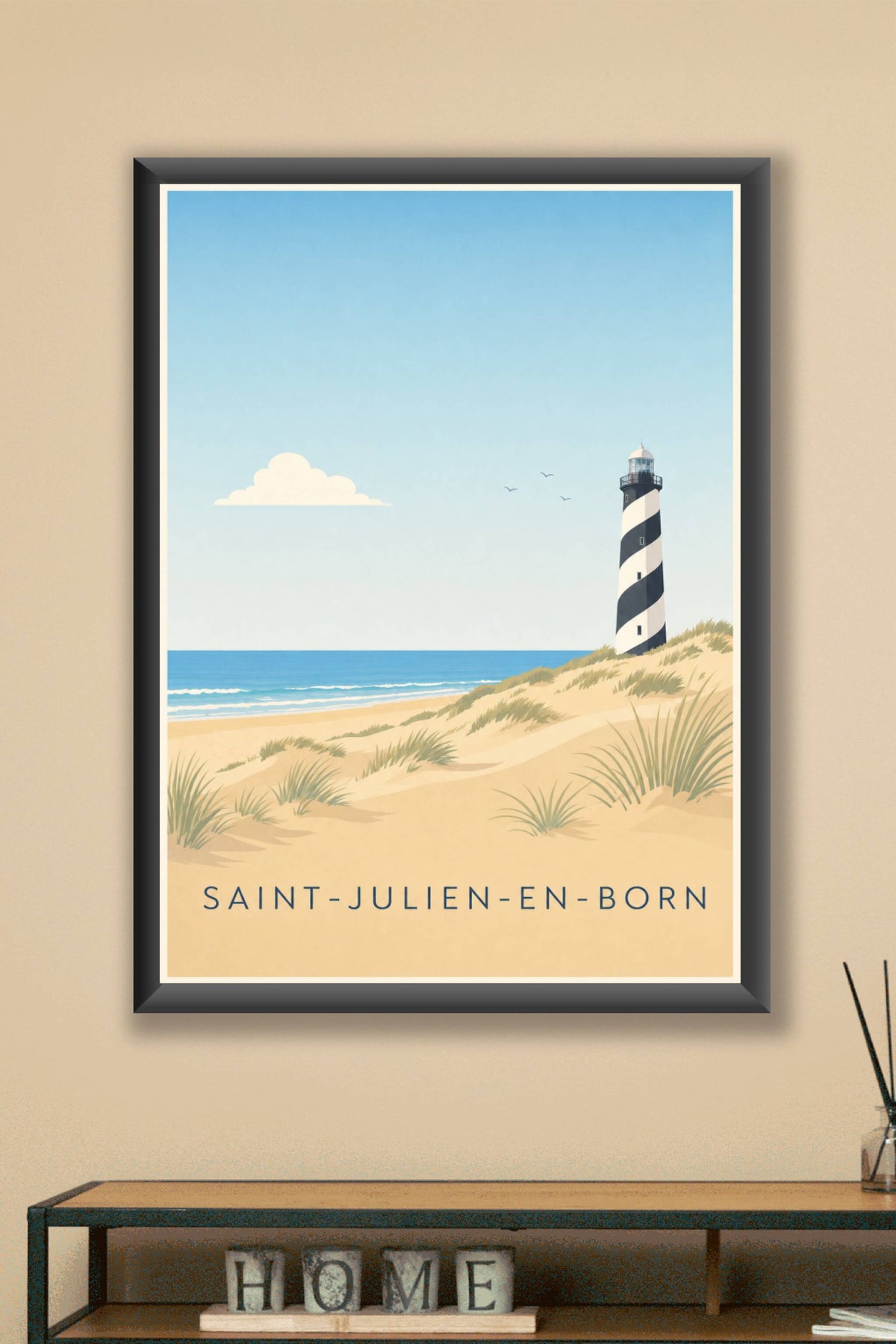 Poster de Saint-Julien-en-Born, phare à spirales