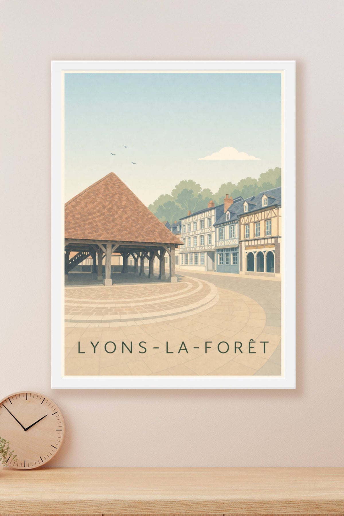 Affiche de Lyons-la-Forêt, poster village de Normandie