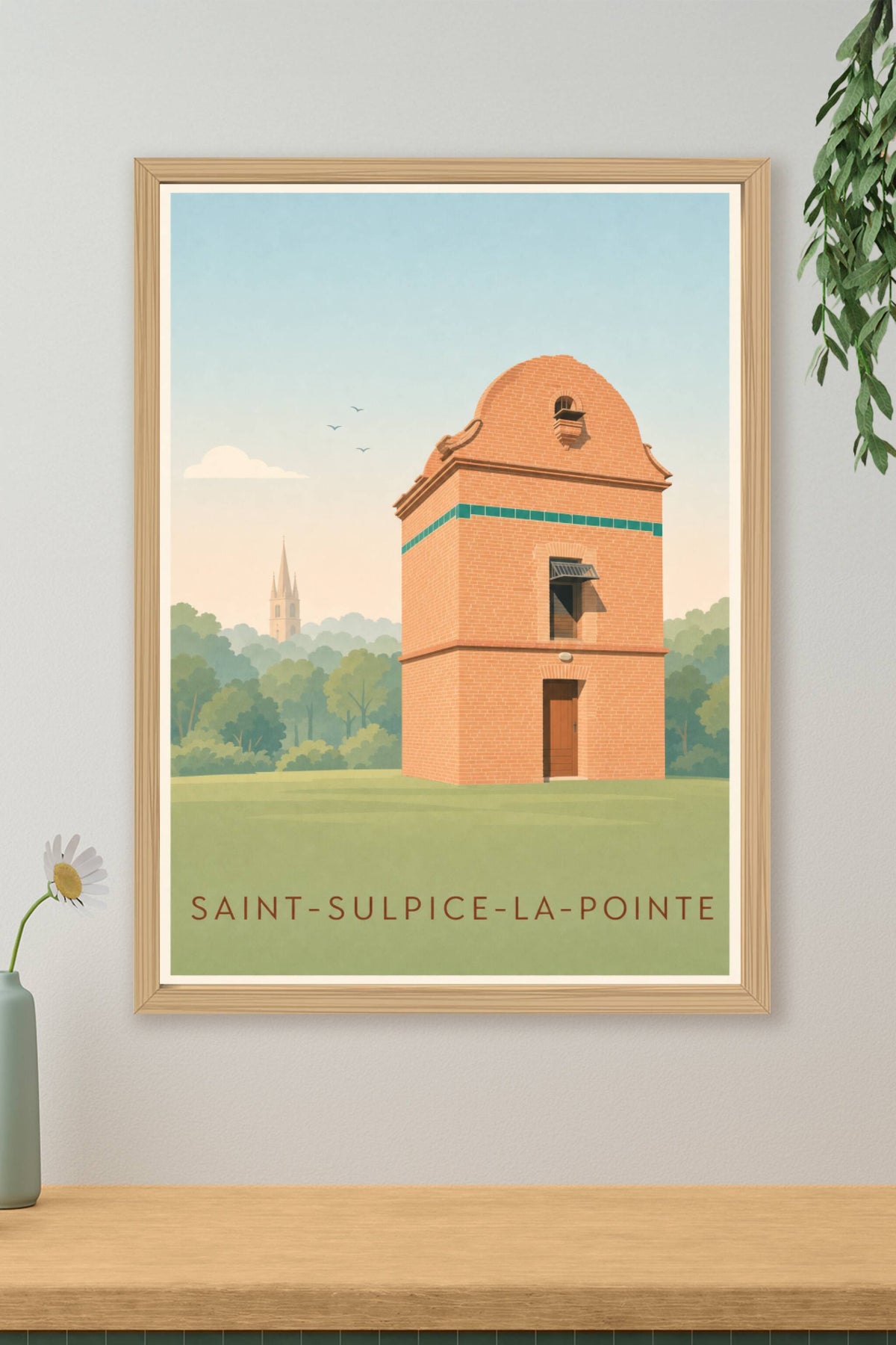 Affiche de Saint-Sulpice-la-Pointe, poster briques rouges