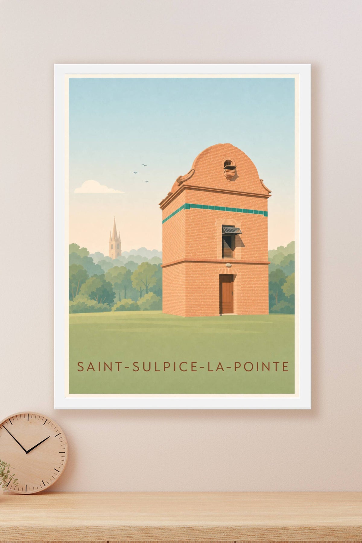 Affiche de Saint-Sulpice-la-Pointe, poster briques rouges