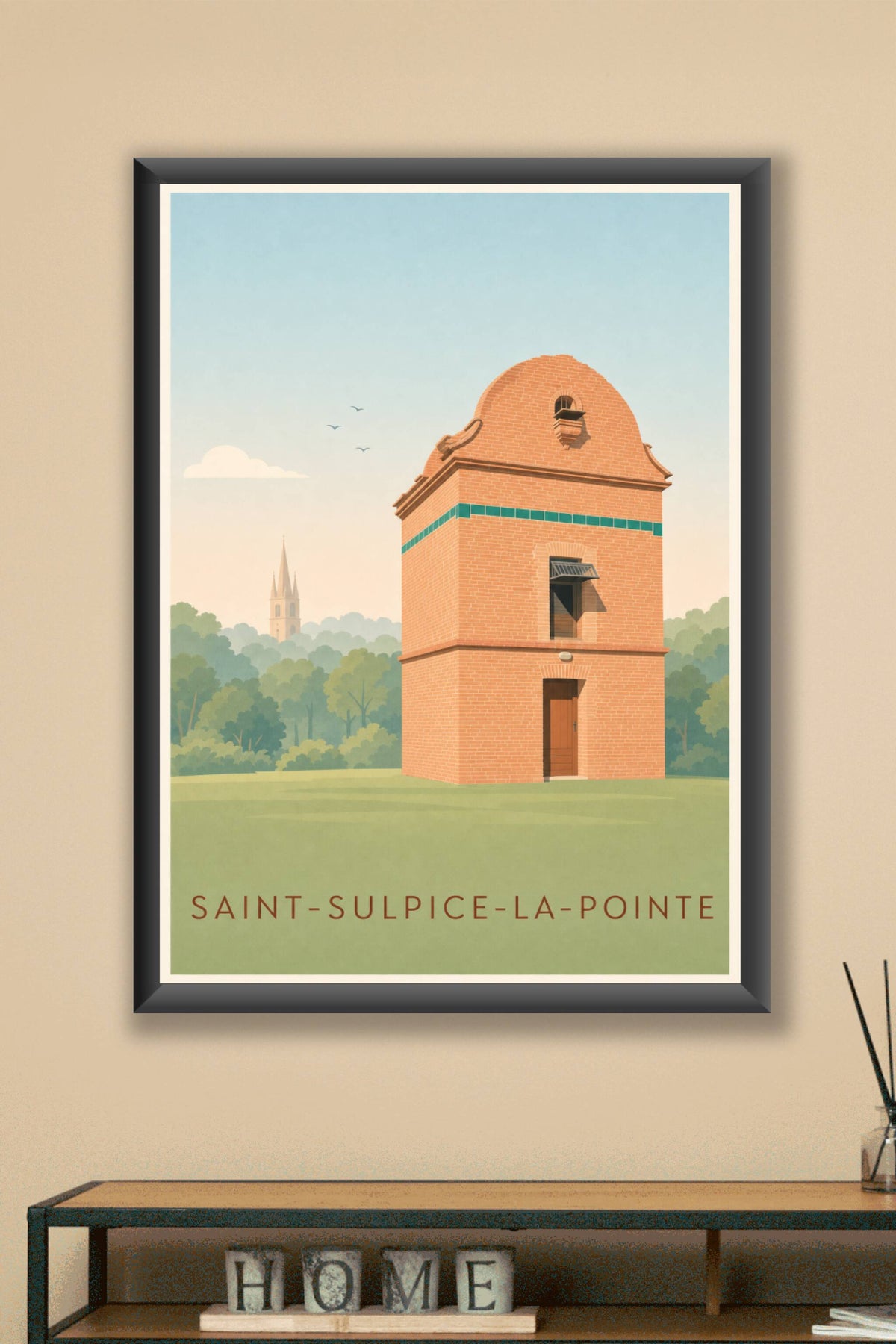 Affiche de Saint-Sulpice-la-Pointe, poster briques rouges