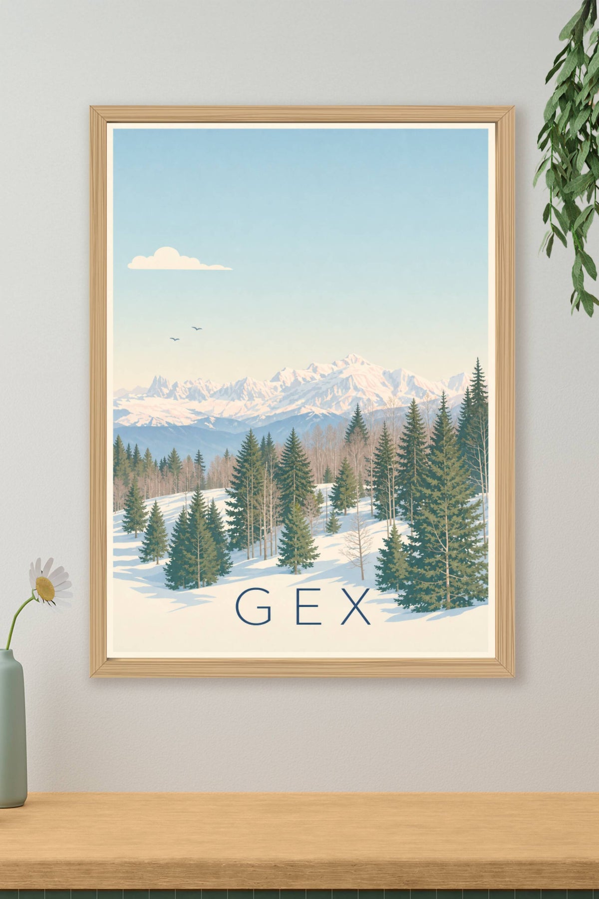 Affiche de Gex, poster massif du Mont-Blanc