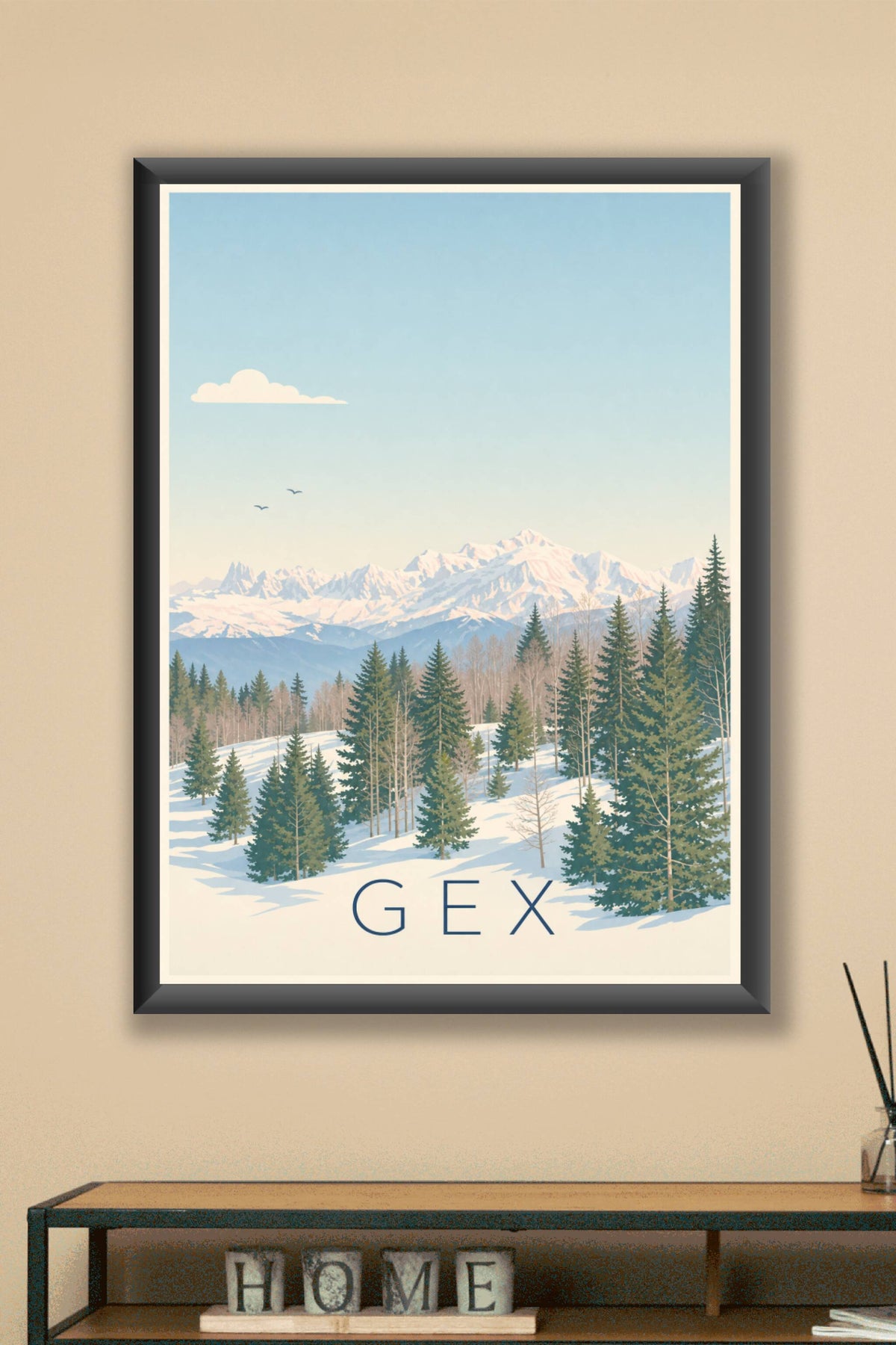 Affiche de Gex, poster massif du Mont-Blanc