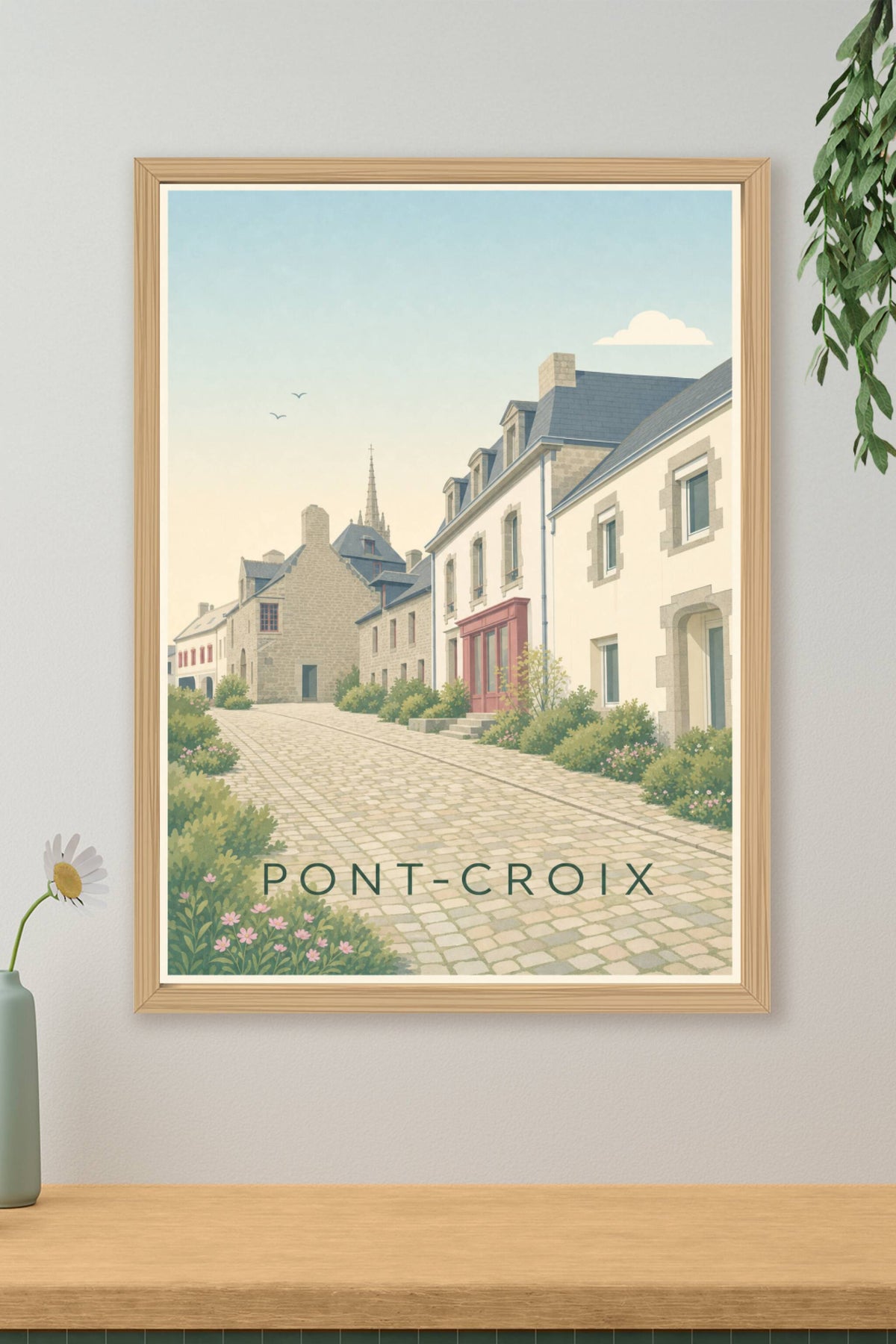 Affiche de Pont-Croix, poster village breton