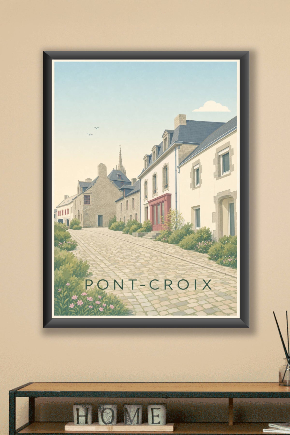 Affiche de Pont-Croix, poster village breton