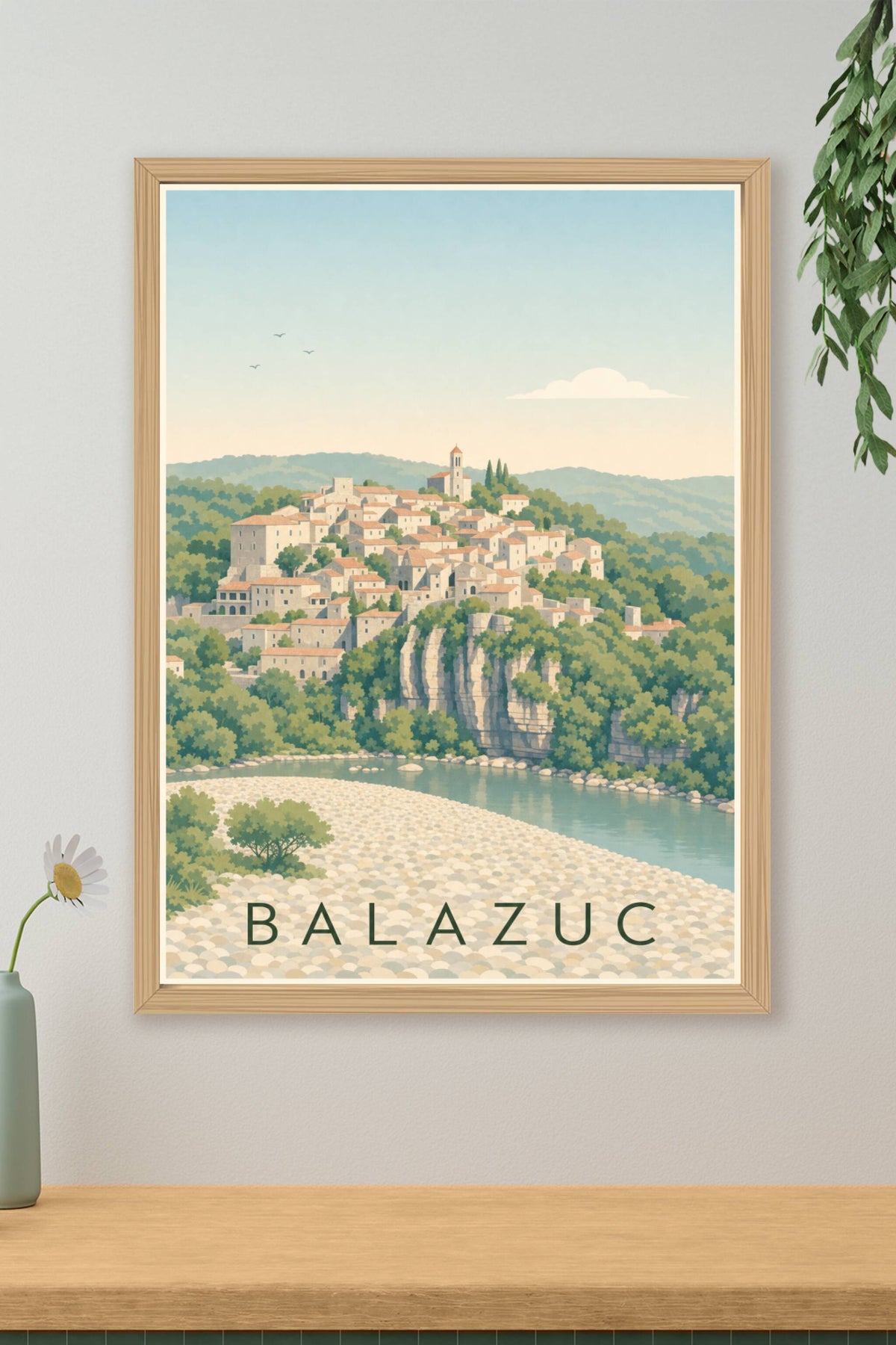 Affiche de Balazuc, poster village médiéval