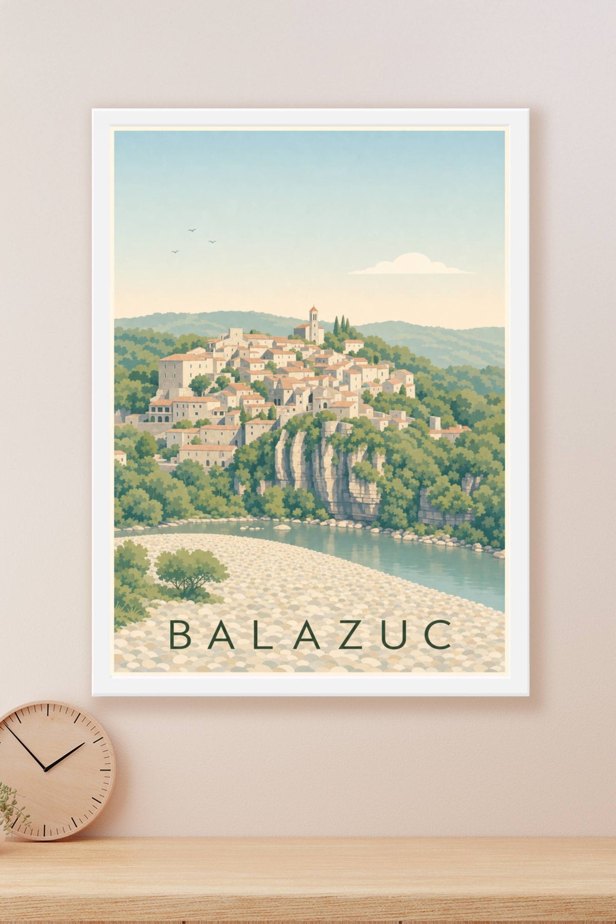 Affiche de Balazuc, poster village médiéval