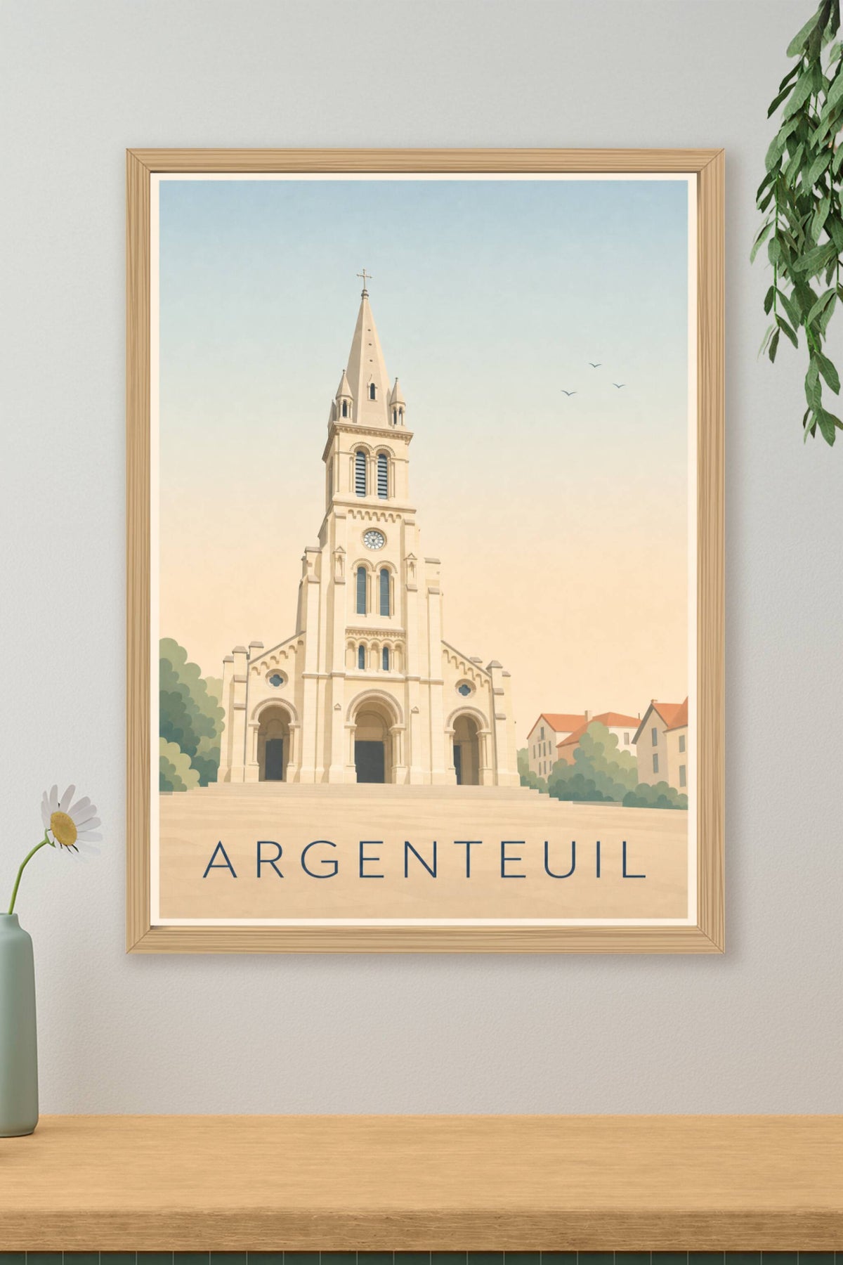 Affiche d'Argenteuil, poster église et clocher
