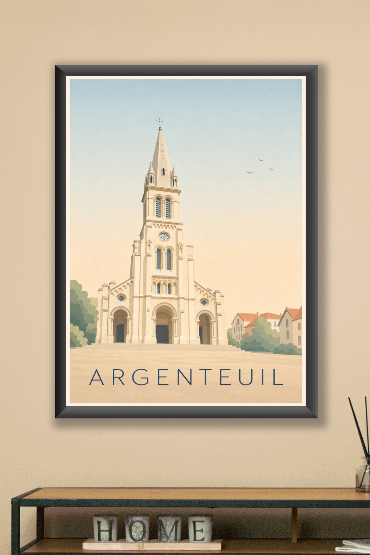 Affiche d'Argenteuil, poster église et clocher