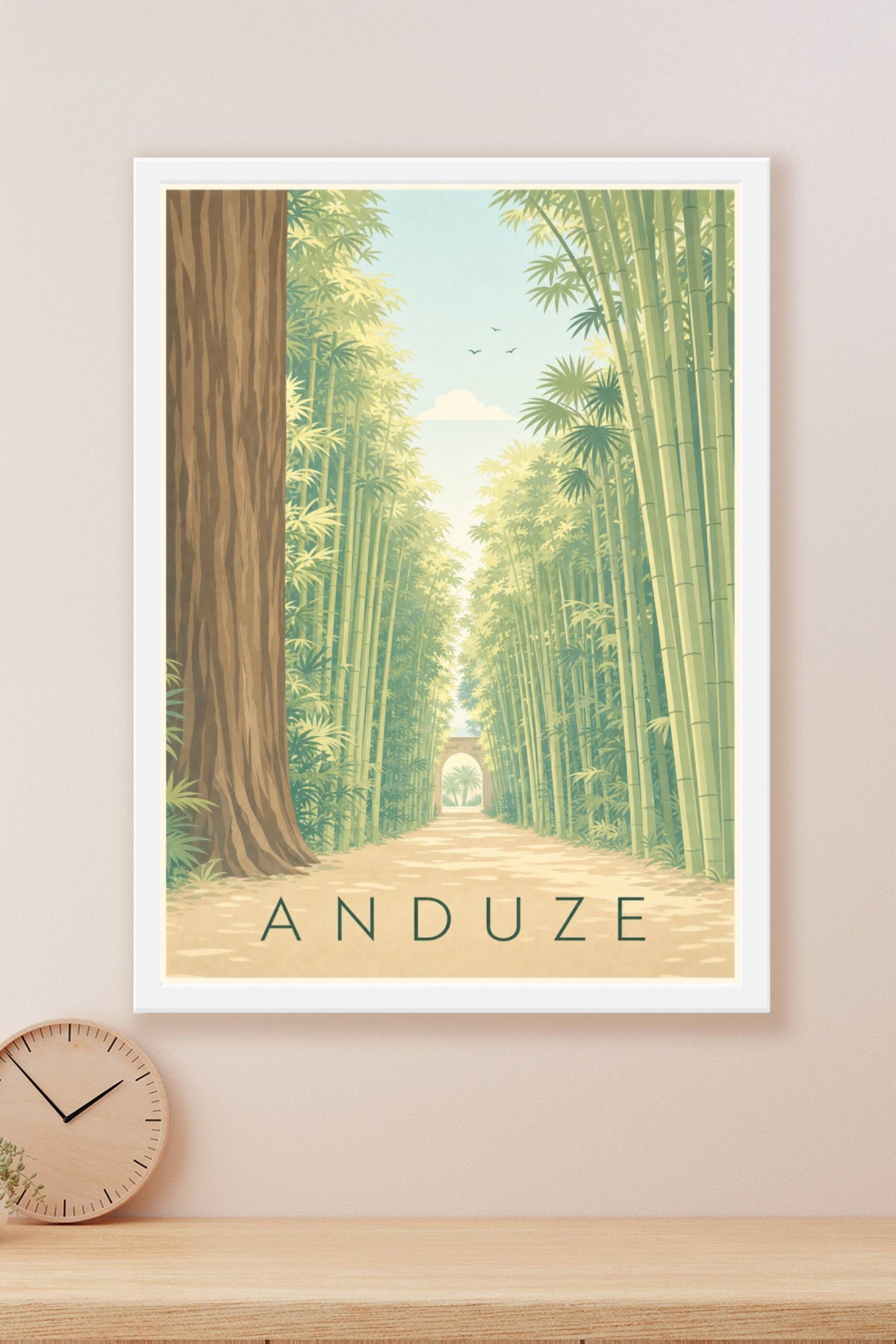 Poster d'Anduze, bambouseraie vintage