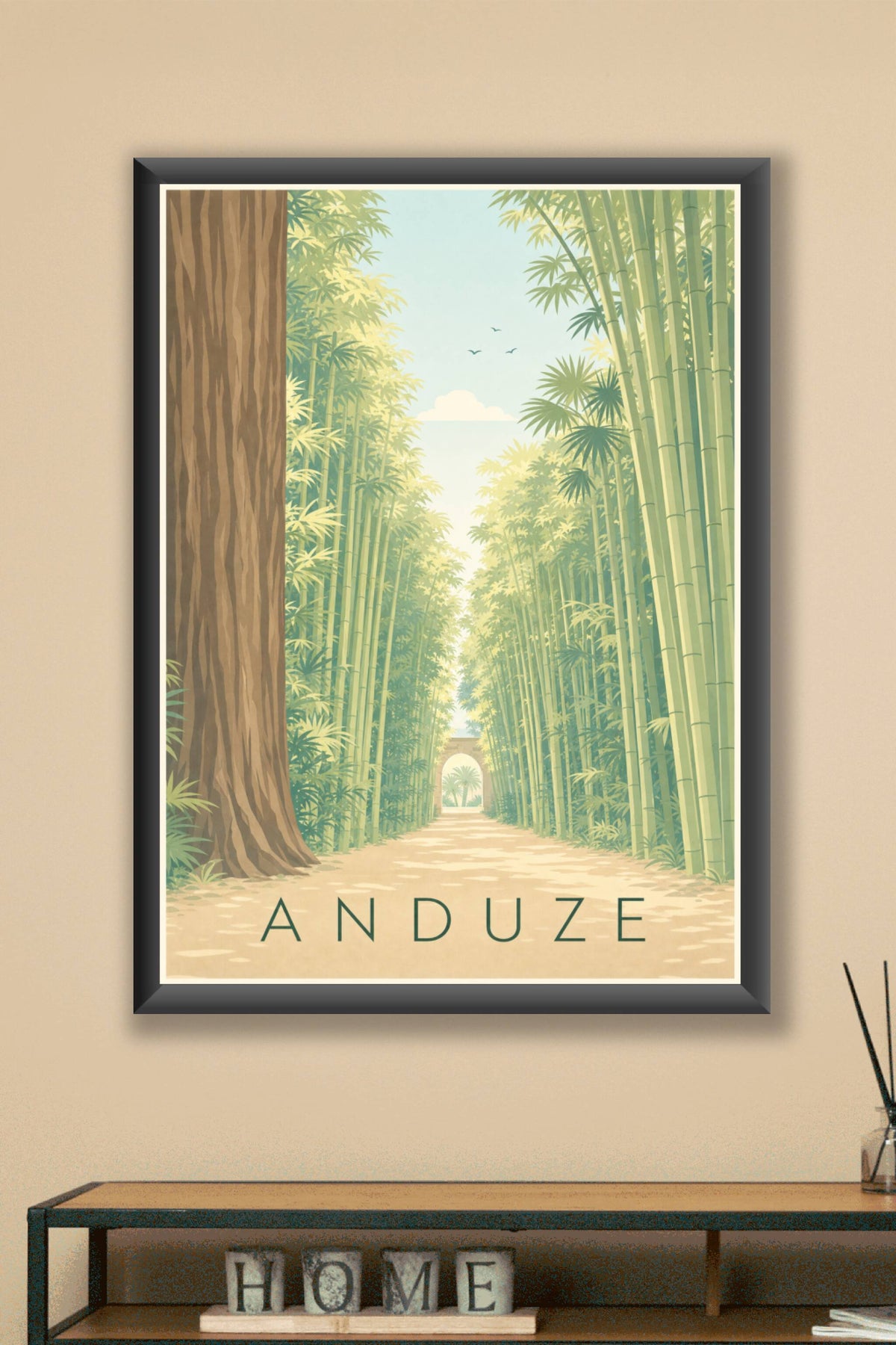 Poster d'Anduze, bambouseraie vintage