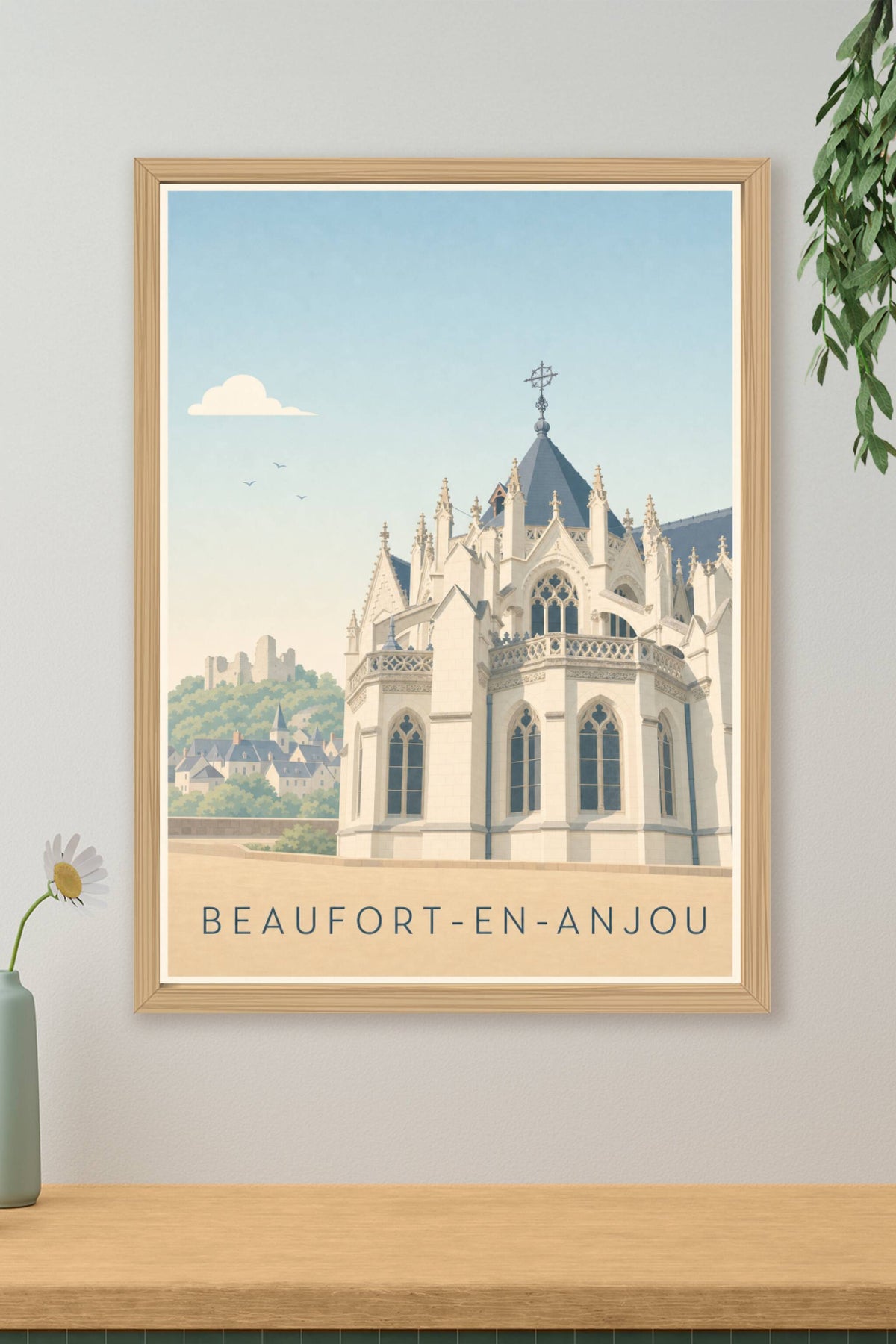Affiche de Beaufort-en-Anjou, poster église Notre-Dame