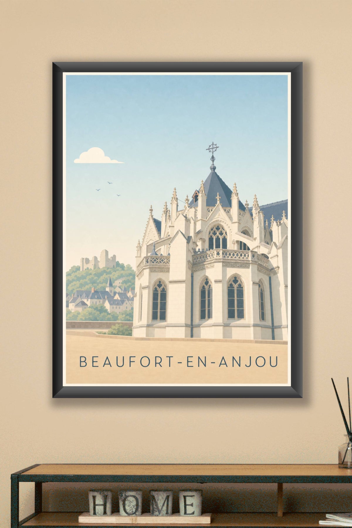 Affiche de Beaufort-en-Anjou, poster église Notre-Dame
