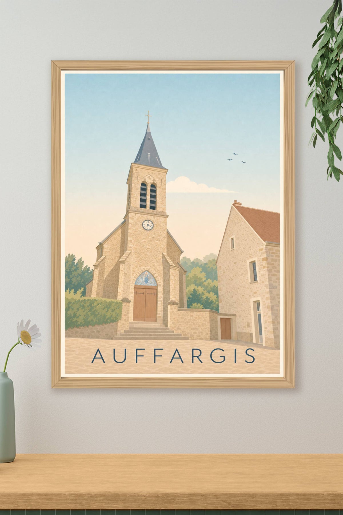 Affiche d'Auffargis, poster village Yvelines