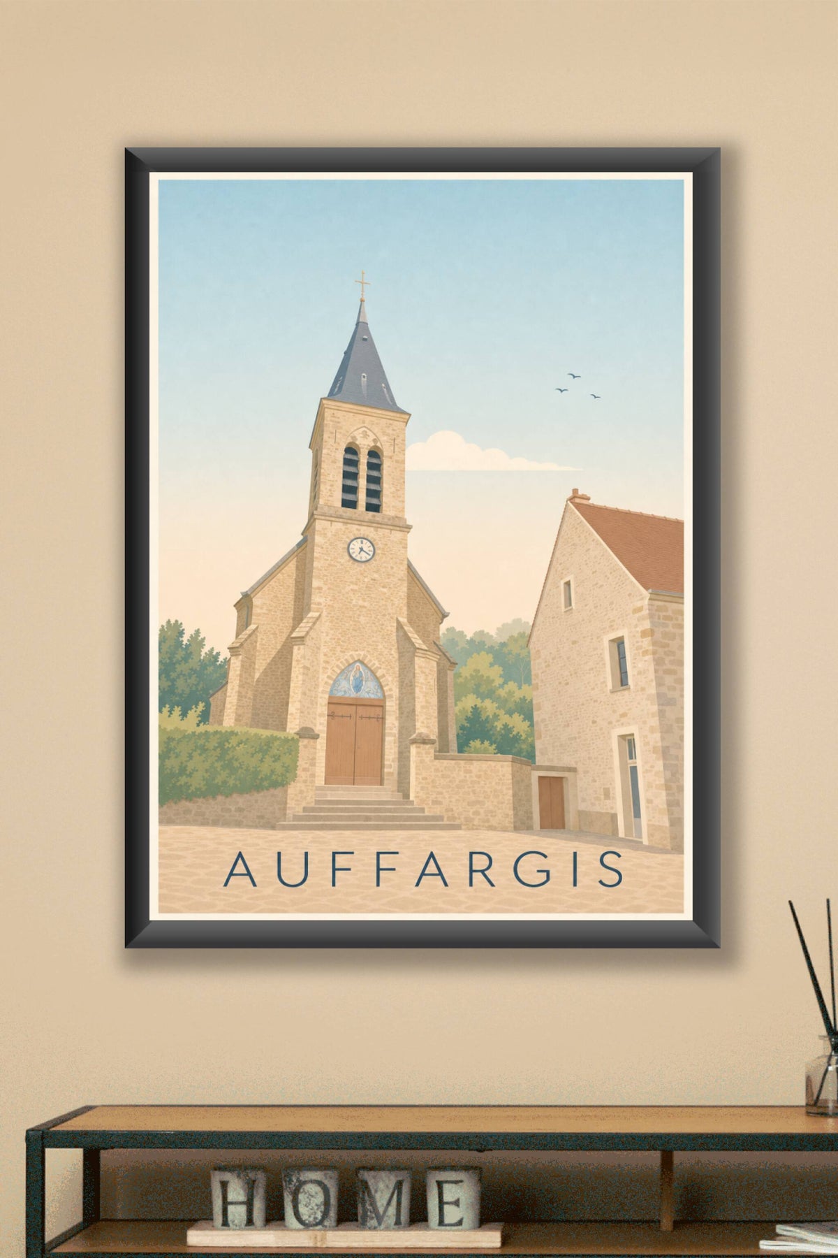 Affiche d'Auffargis, poster village Yvelines
