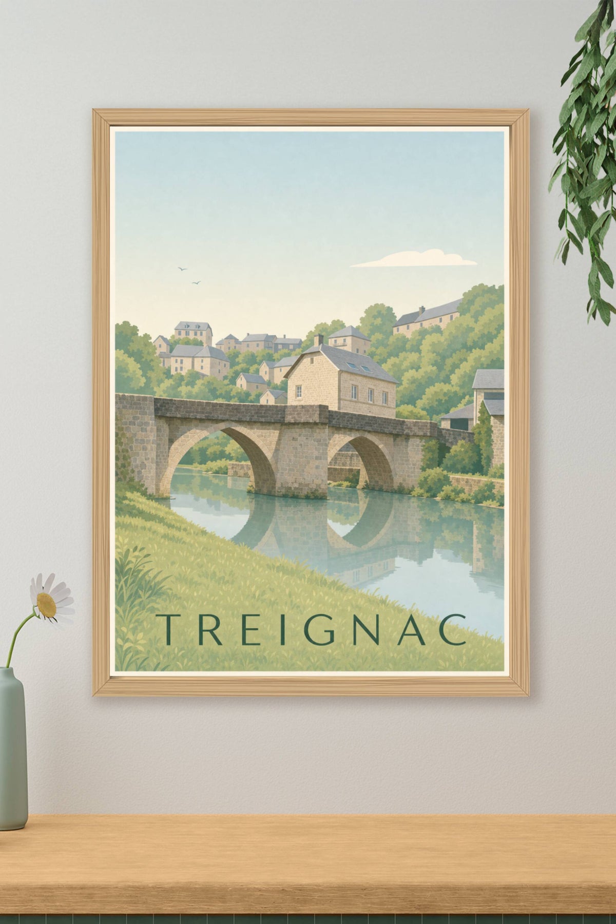 Affiche de Treignac, poster pont médiéval