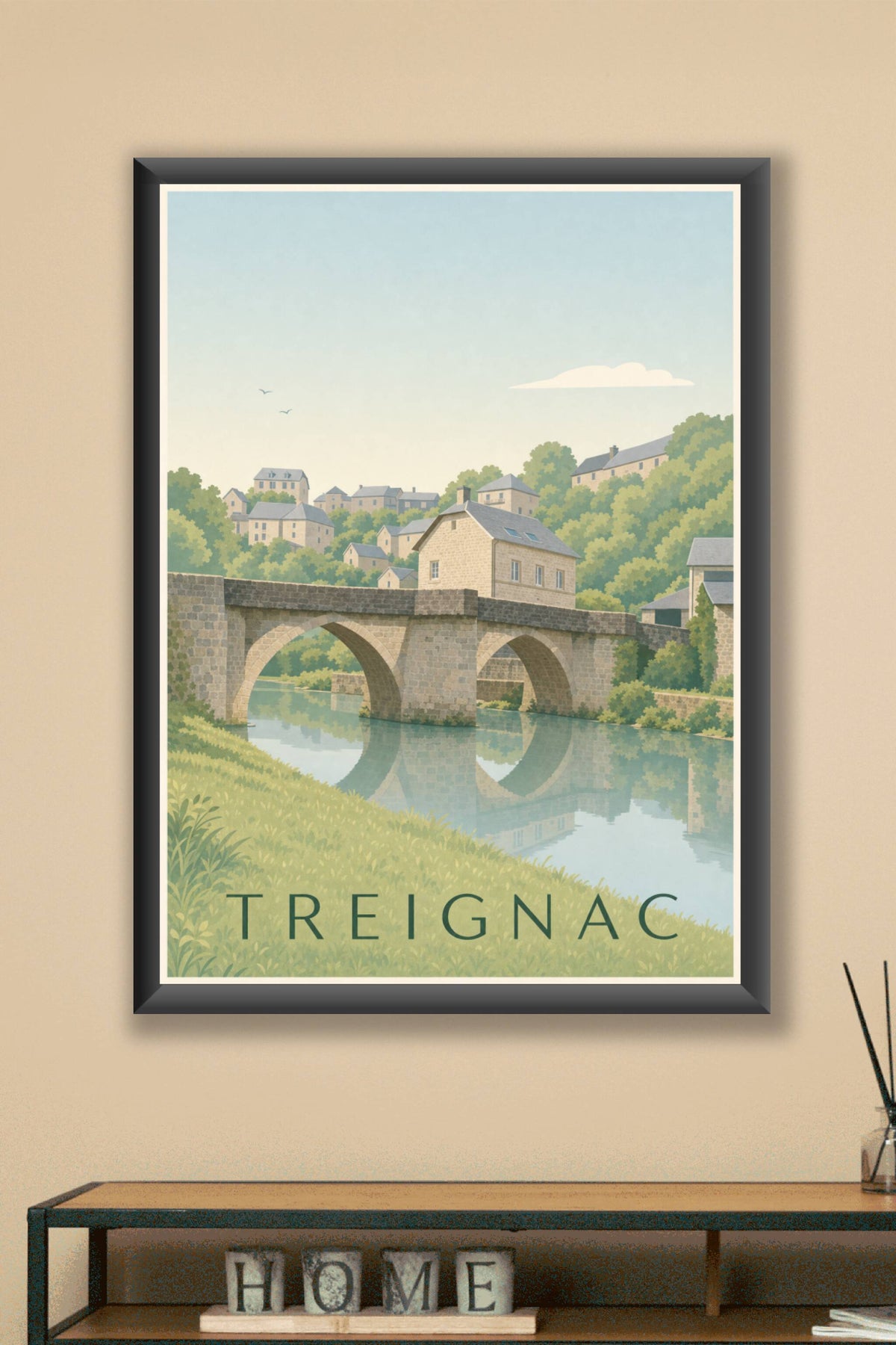 Affiche de Treignac, poster pont médiéval