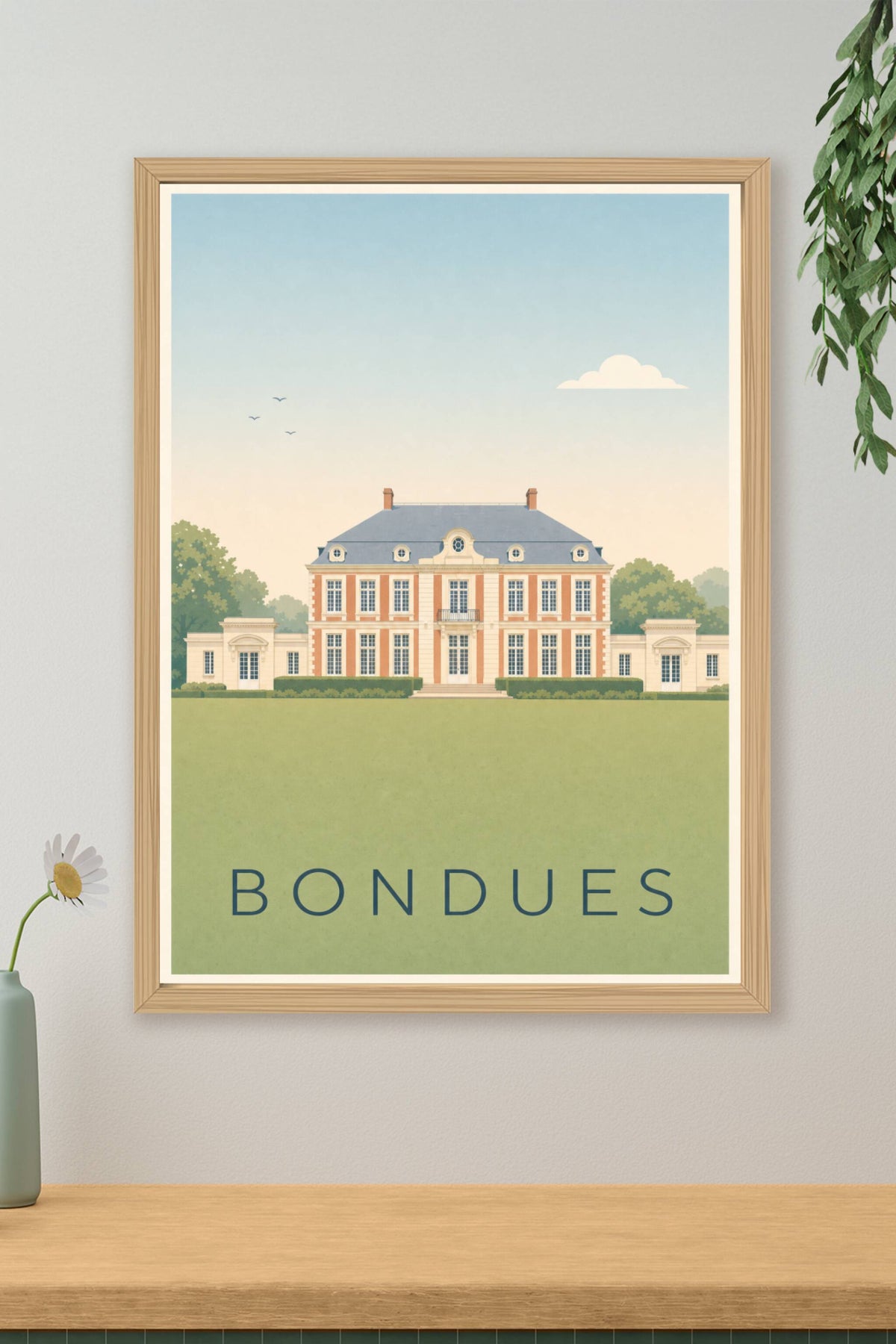 Affiche de Bondues, poster illustré du Nord