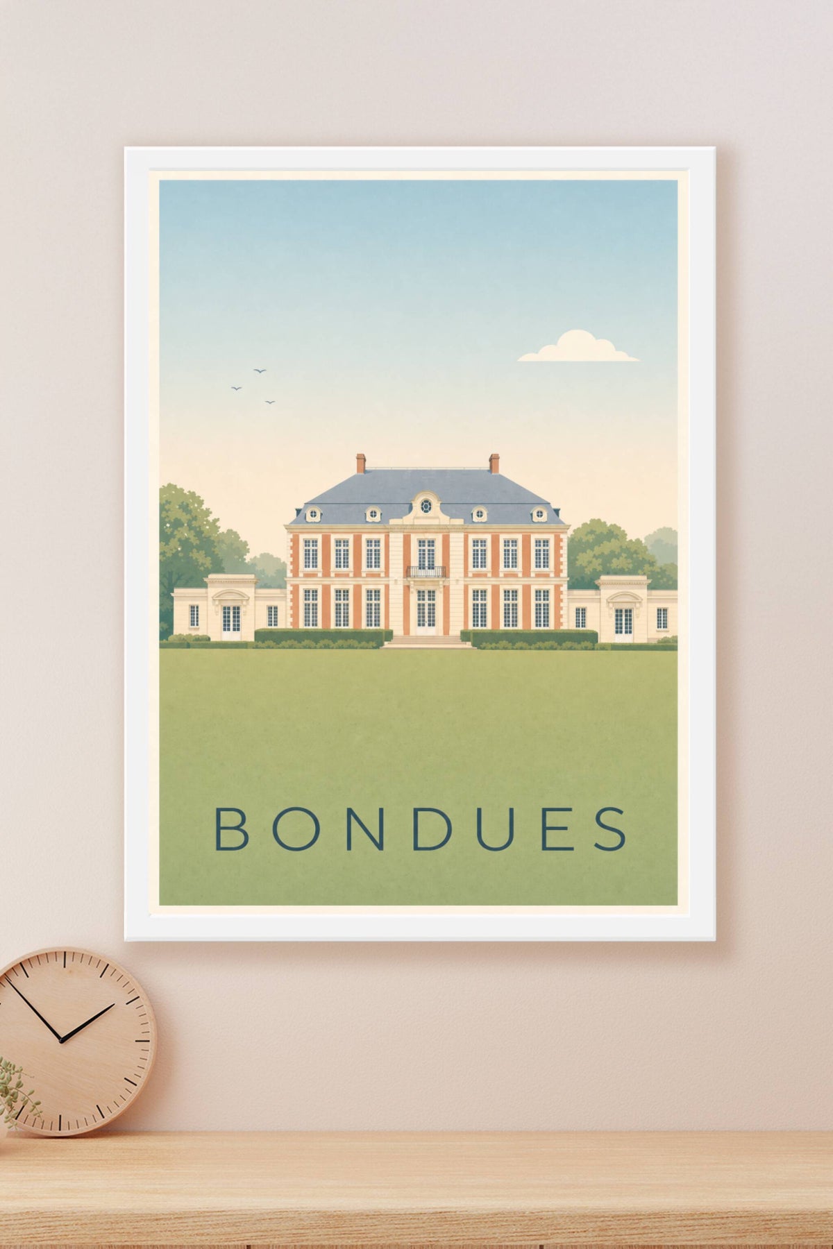 Affiche de Bondues, poster illustré du Nord