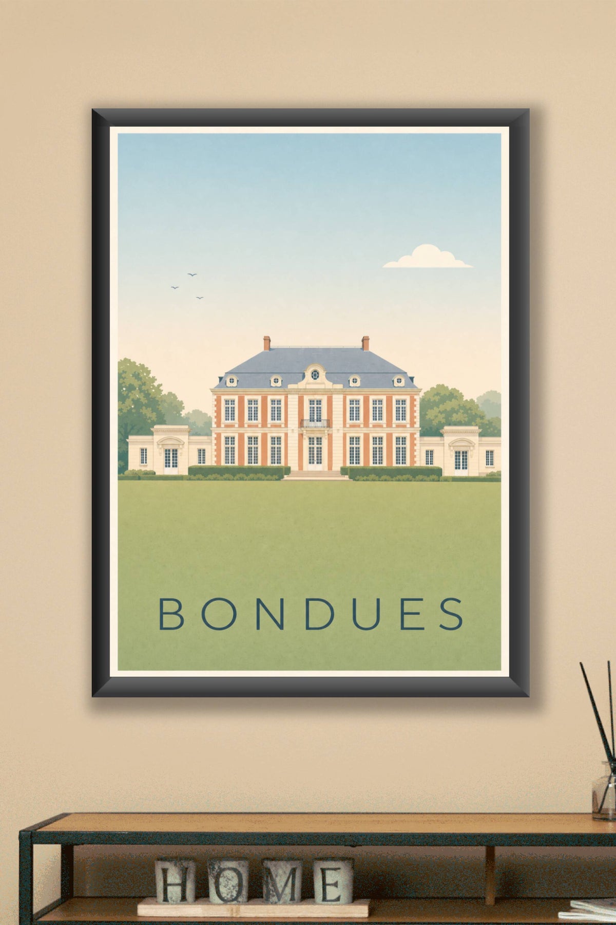 Affiche de Bondues, poster illustré du Nord