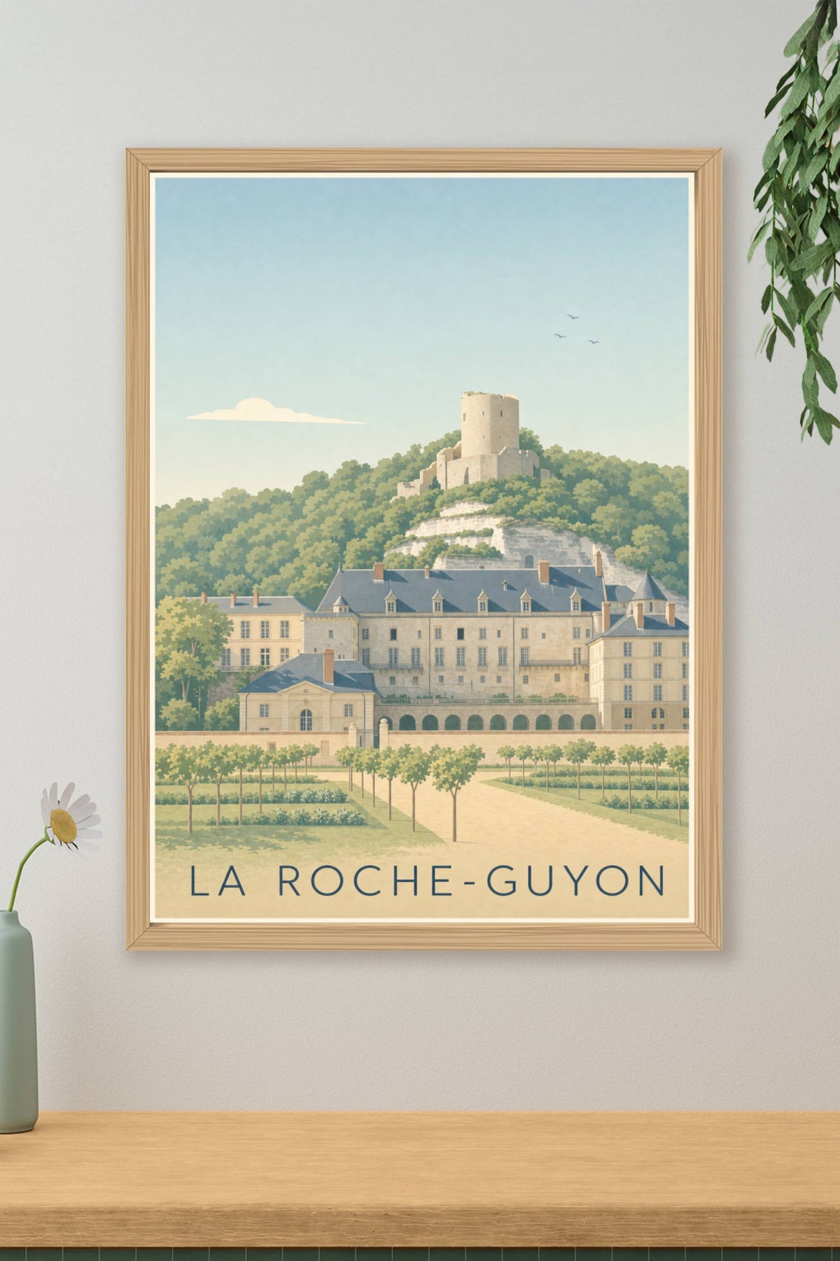 Affiche La Roche-Guyon, poster château et donjon