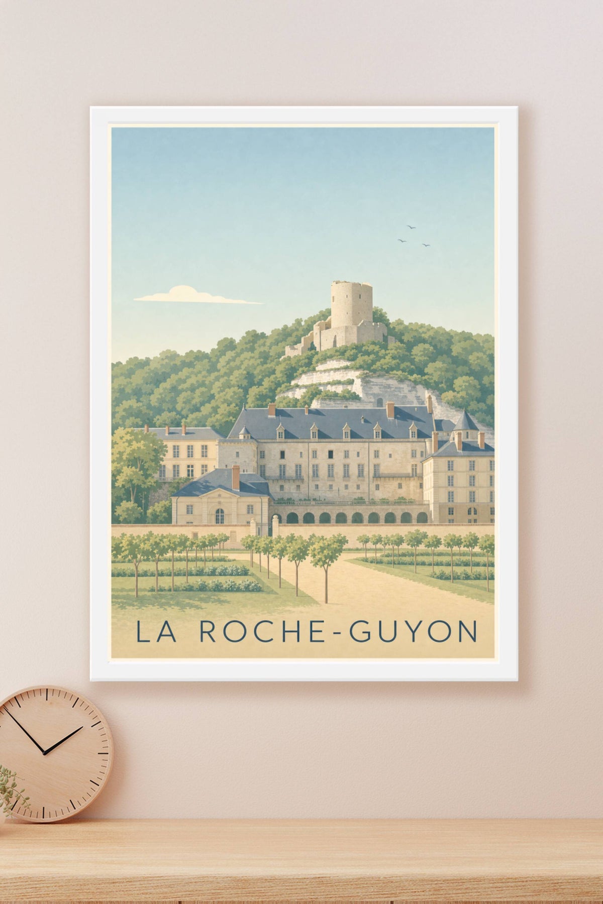 Affiche La Roche-Guyon, poster château et donjon