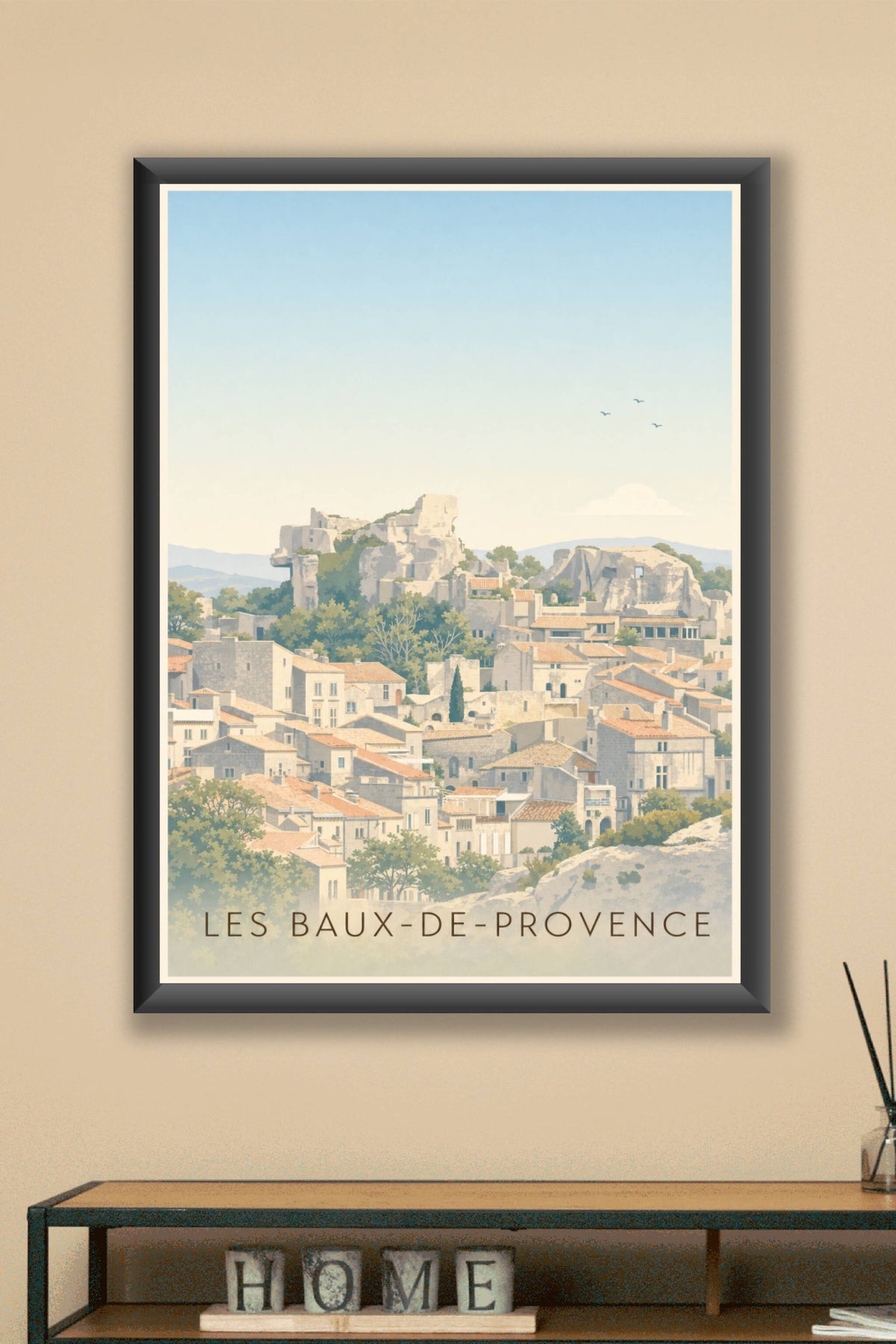 Affiche des Baux-de-Provence, poster château médiéval
