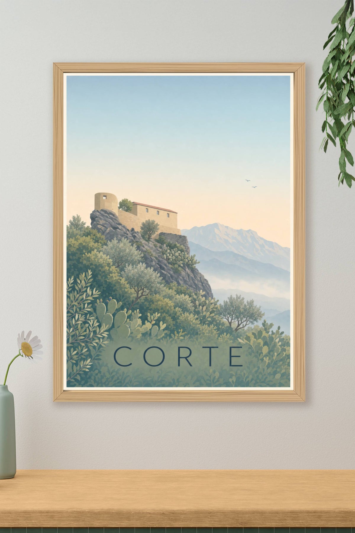Affiche de Corte, poster citadelle de Corse