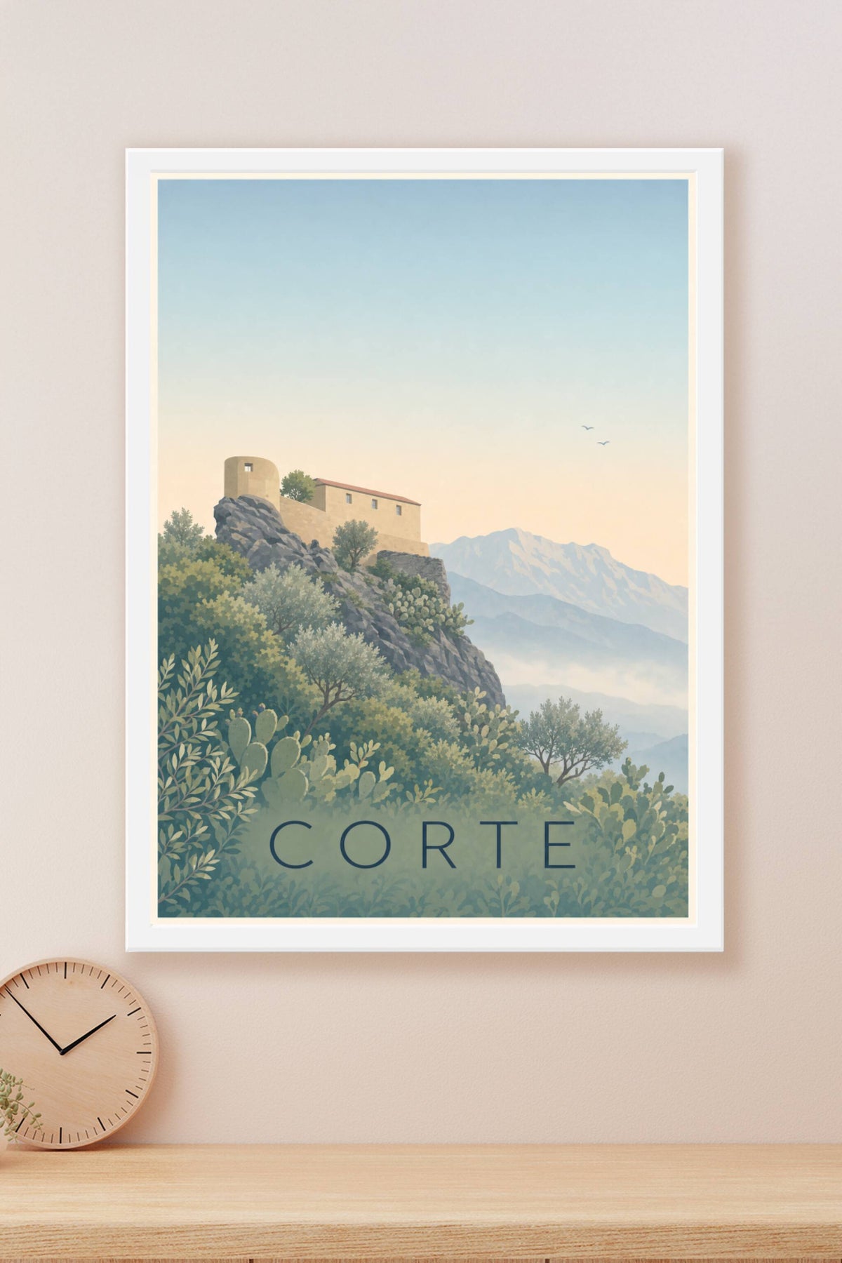 Affiche de Corte, poster citadelle de Corse