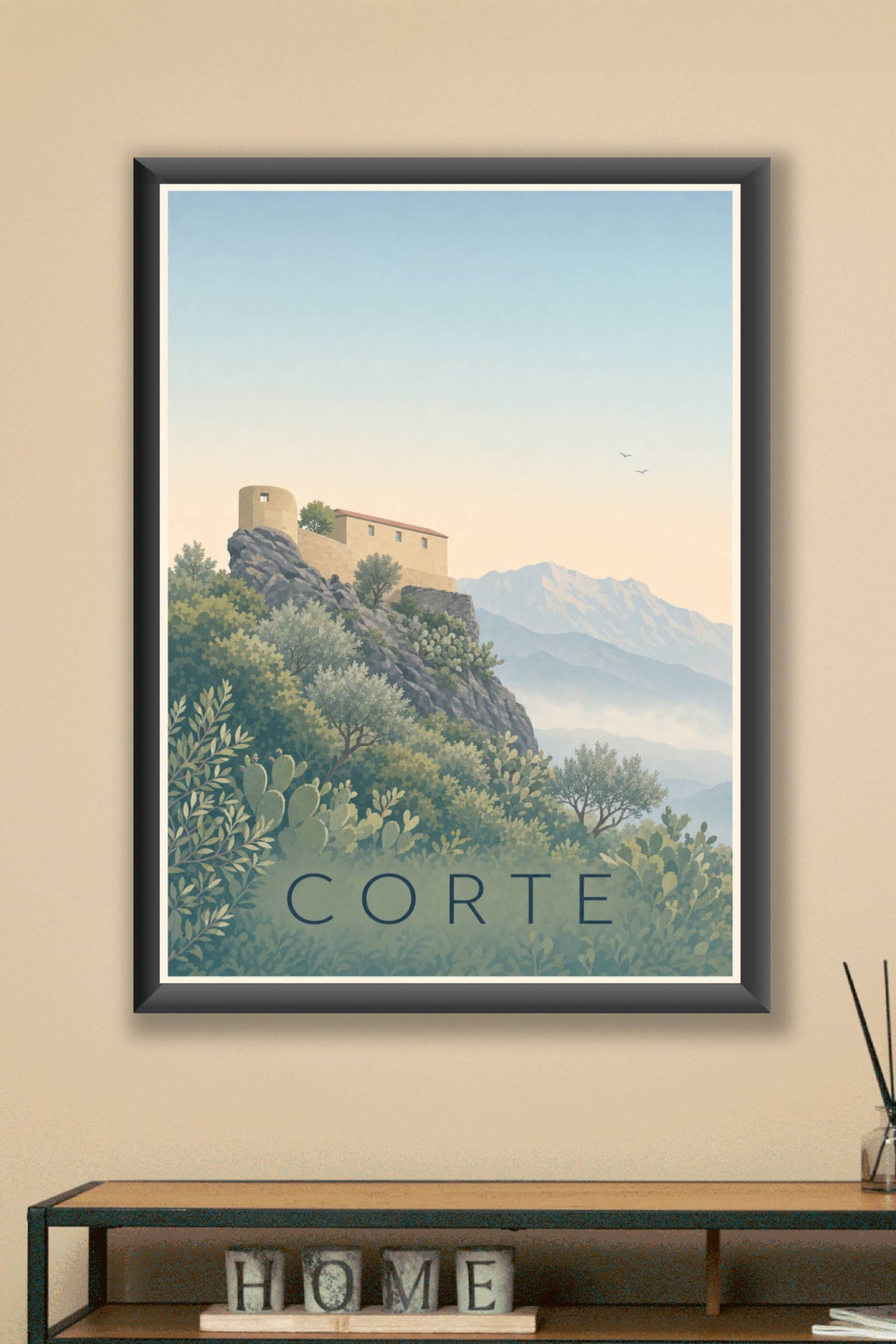 Affiche de Corte, poster citadelle de Corse