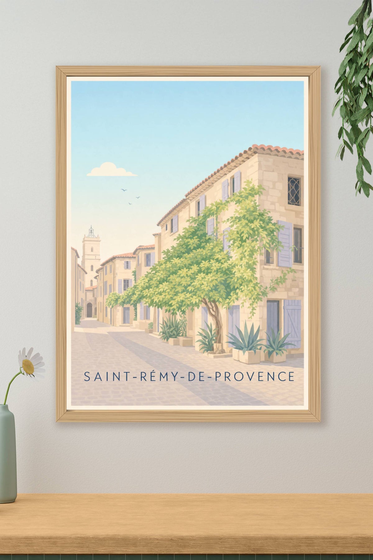 Affiche de Saint-Rémy-de-Provence, poster ruelle fleurie