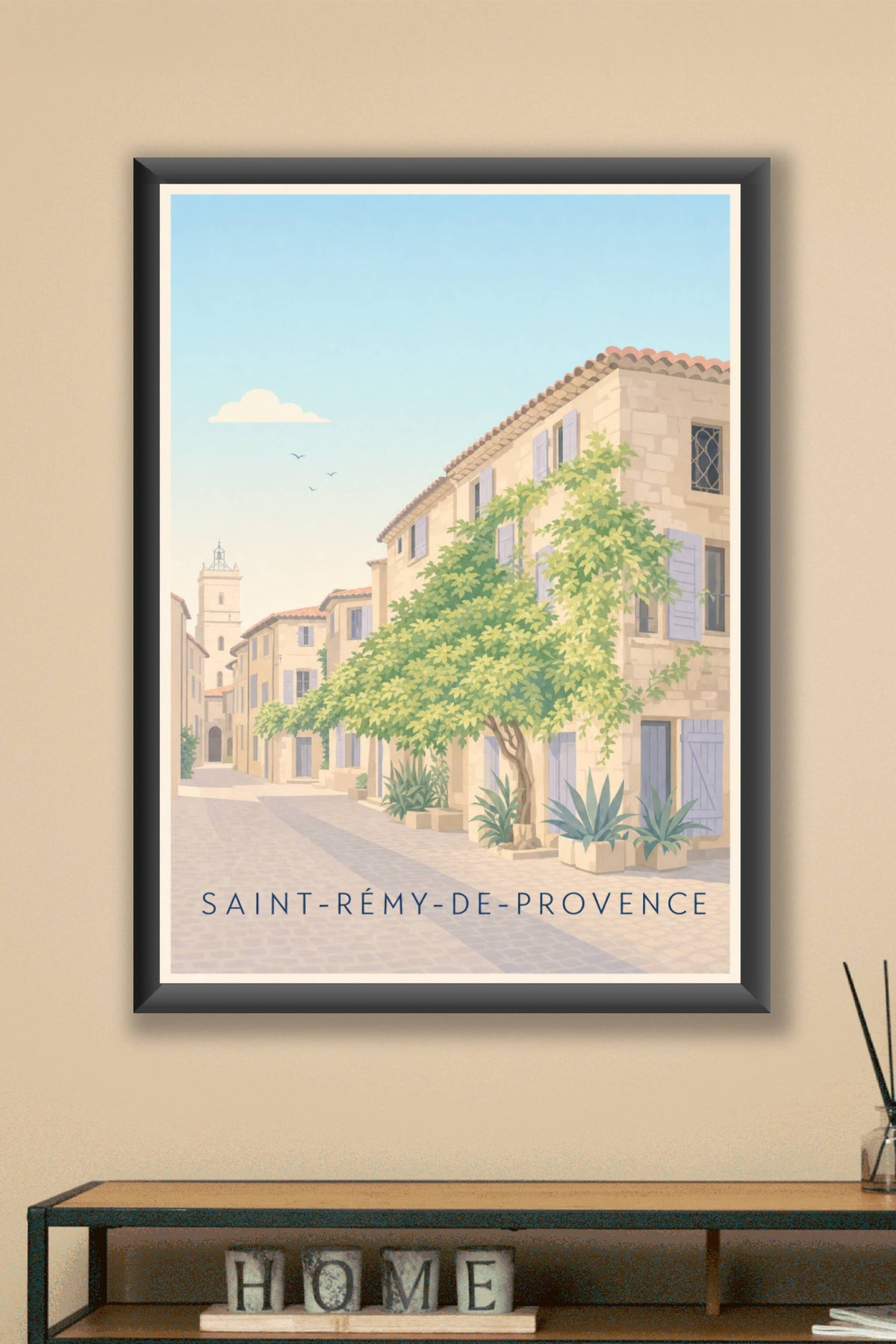 Affiche de Saint-Rémy-de-Provence, poster ruelle fleurie