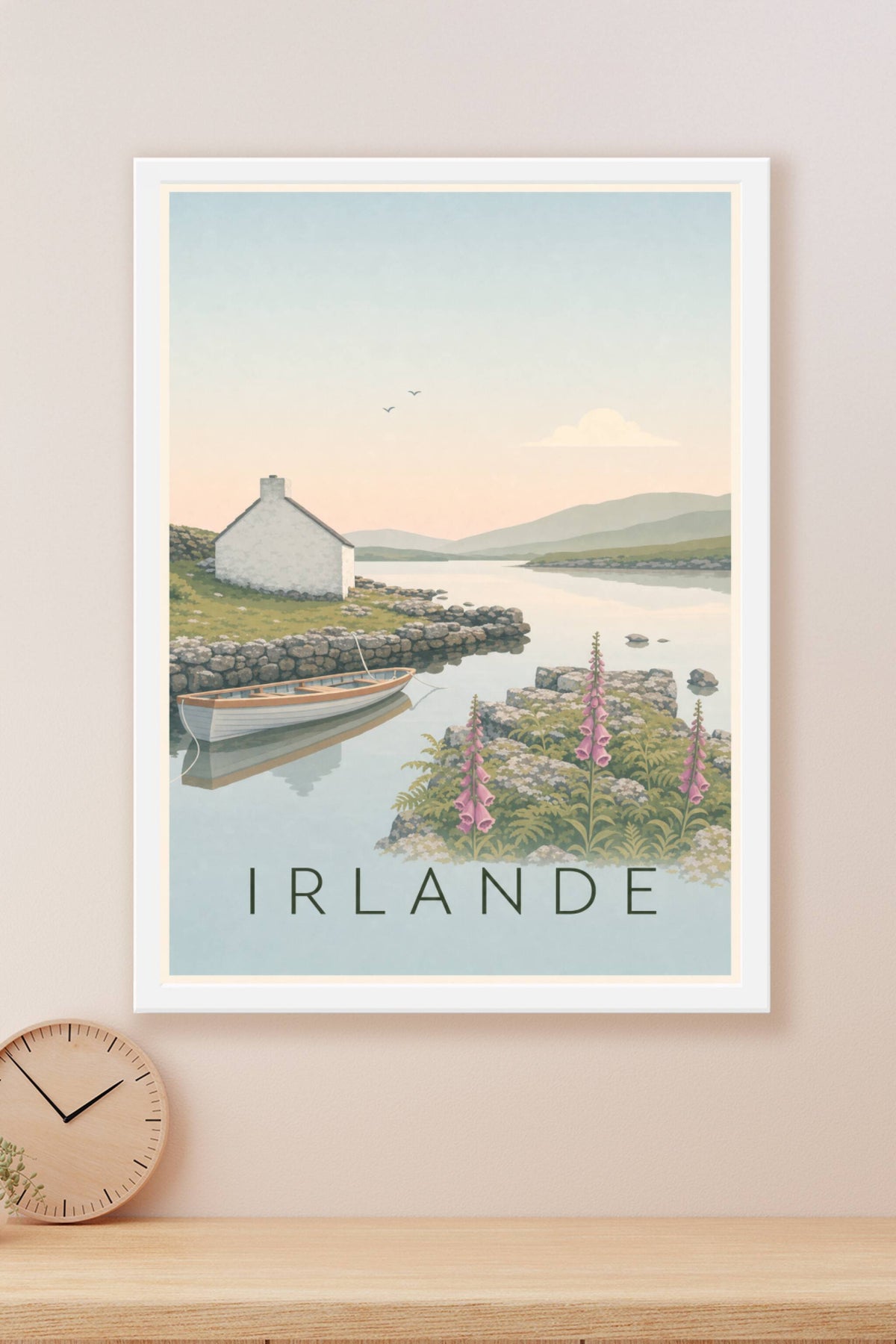 Affiche d'Irlande, poster phare et falaises