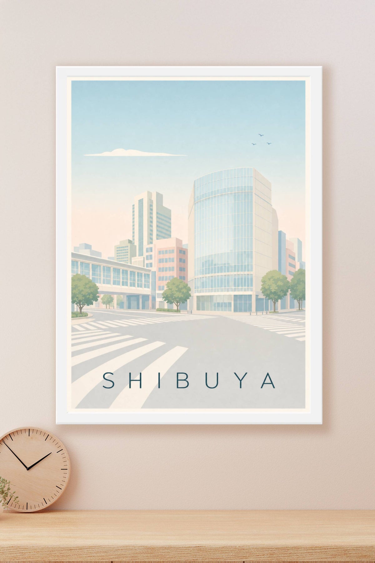 Affiche de Shibuya, poster couleurs pastel
