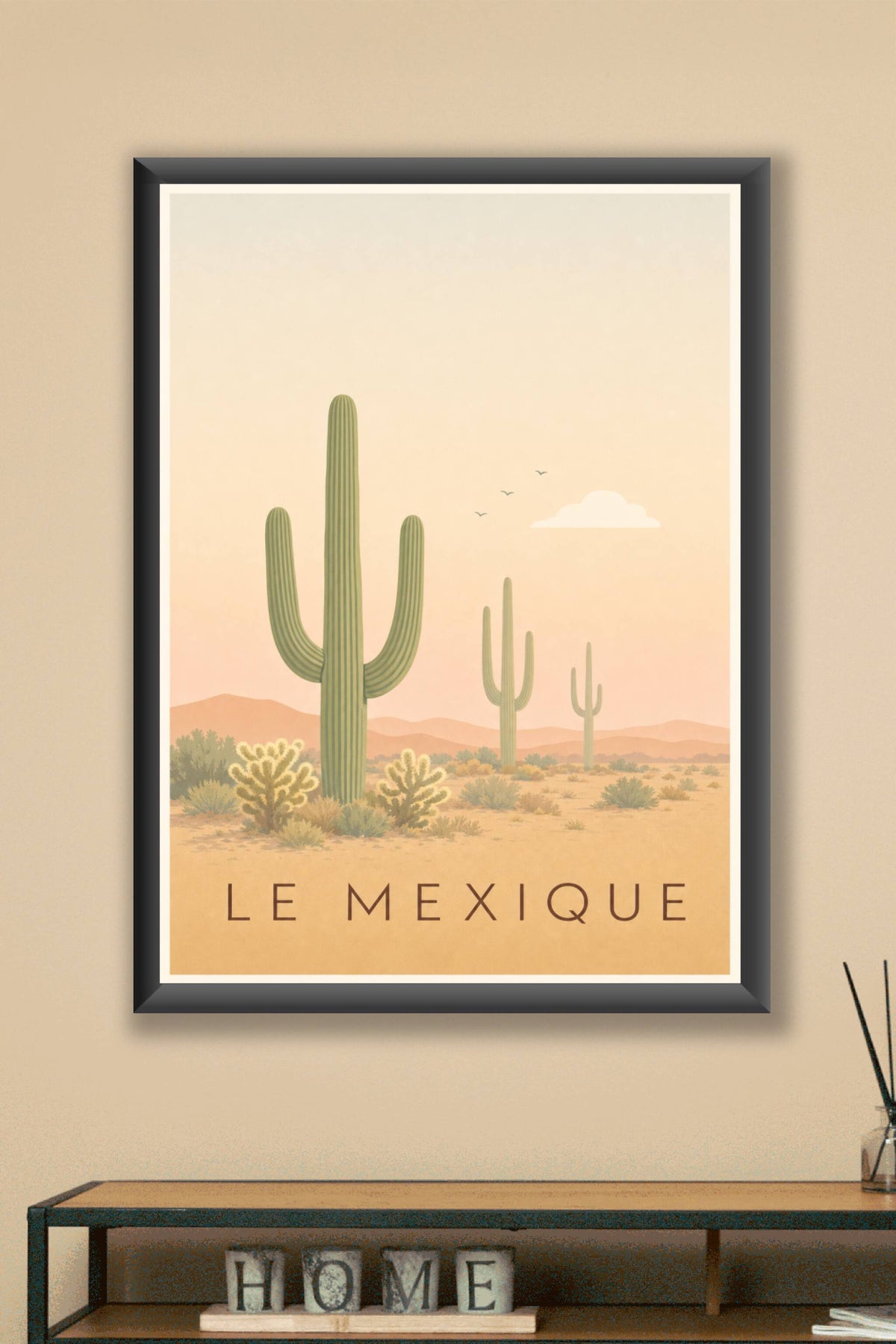Affiche du Mexique, poster maison flottante