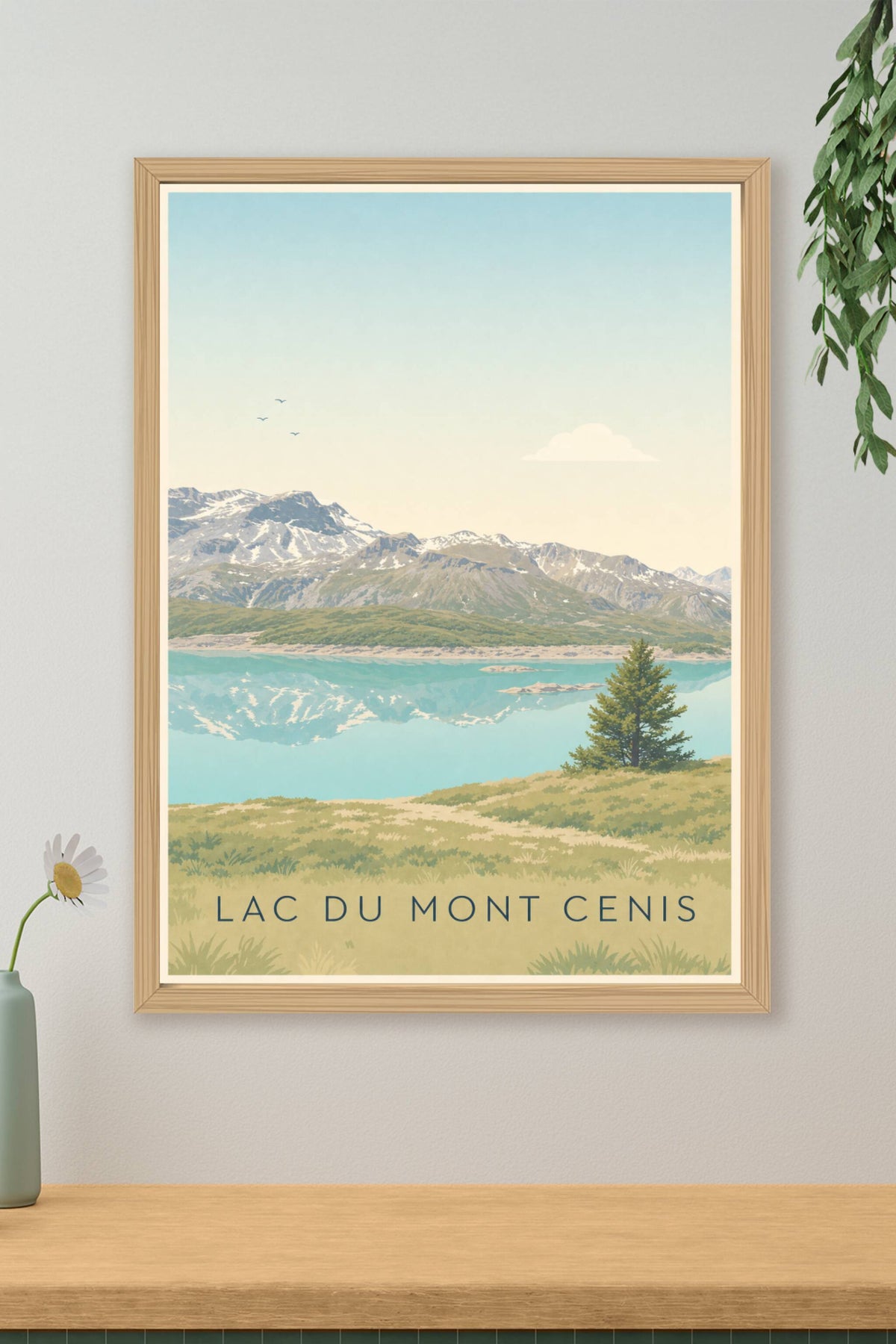 Affiche du lac du Mont Cenis, poster montagne