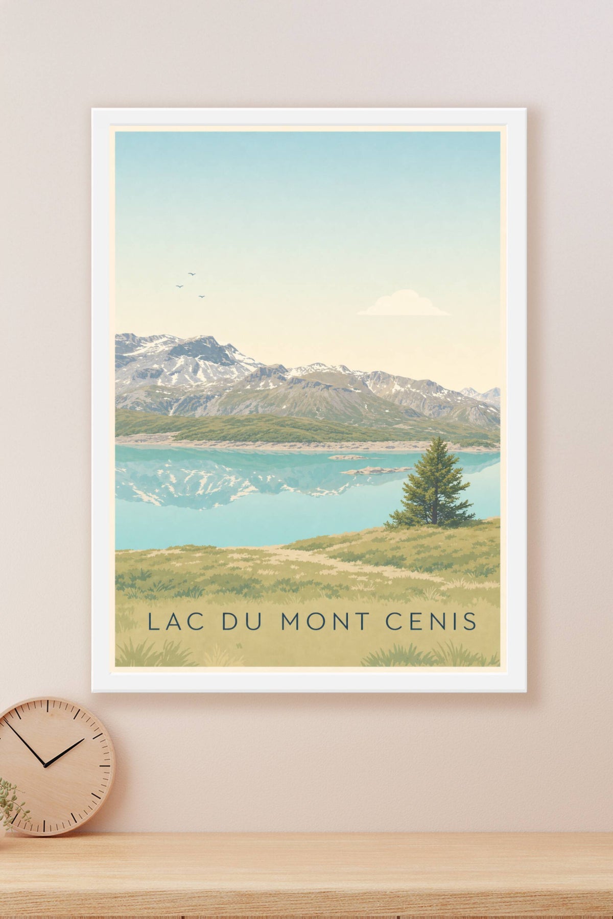 Affiche du lac du Mont Cenis, poster montagne