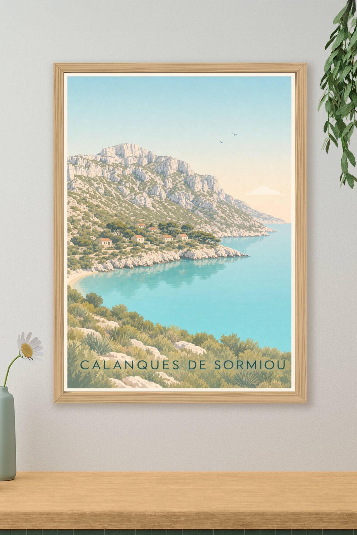 Affiche des Calanques de Sormiou, poster illustré